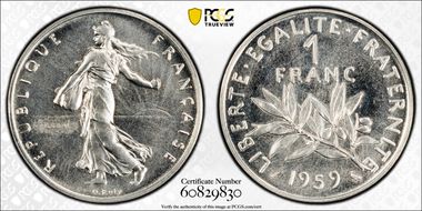 1959 P1 Fr GEM-104.EP Essai Piefort Ni SP66