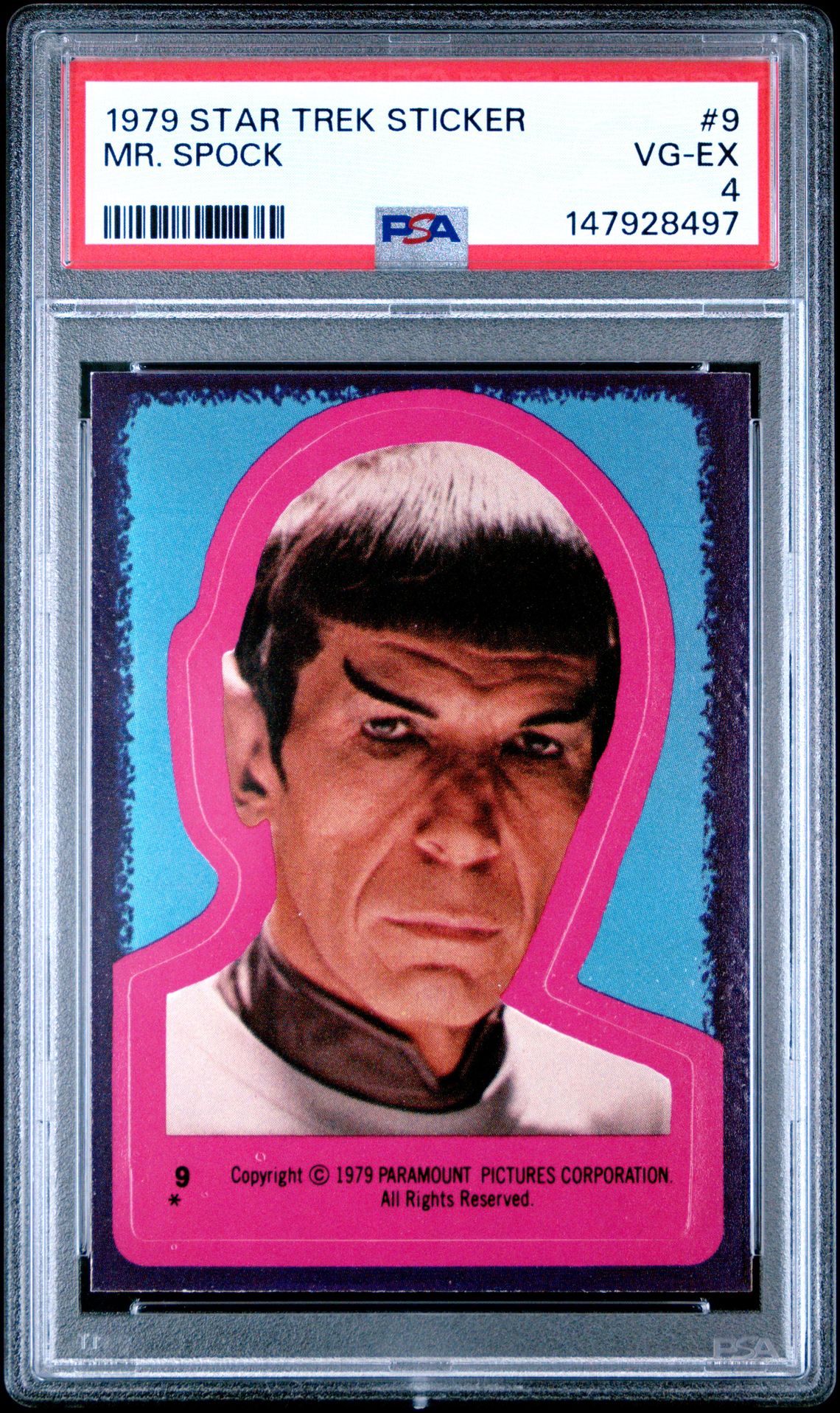 1979 STAR TREK STICKER #9 Mr. Spock front