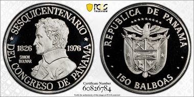 1976-FM 150 B Congress 150th Anniv. KM-43  Pt PR68DCAM