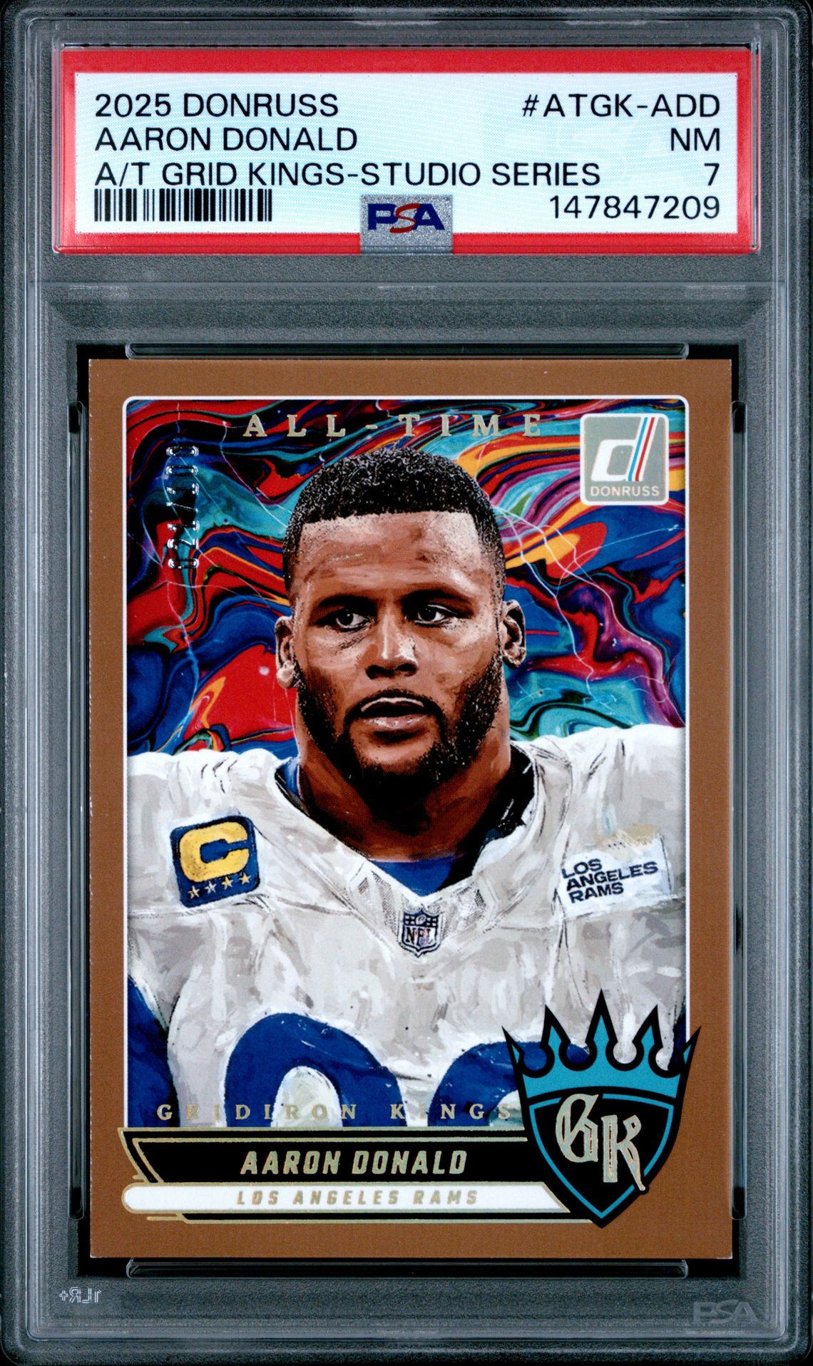 2025 Panini Panini Donruss All-Time Gridiron Kings #ATGK-ADD Aaron Donald front