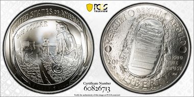 2019-P $1 Apollo 11 50th Anniversary MS70