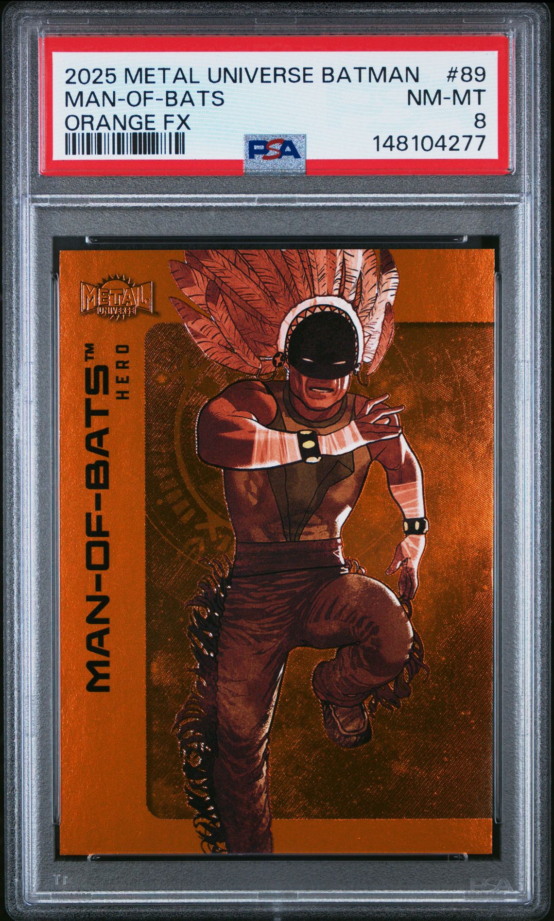 2025 SkyBox SKYBOX METAL UNIVERSE BATMAN ORANGE FX #89 Man-Of-Bats front