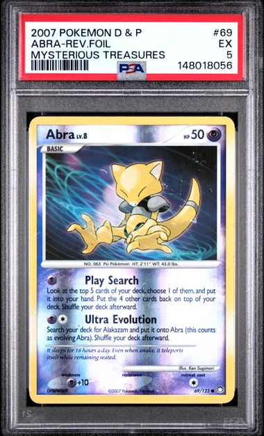 2007 Pokemon Mysterious Treasures Foil #69 Abra front