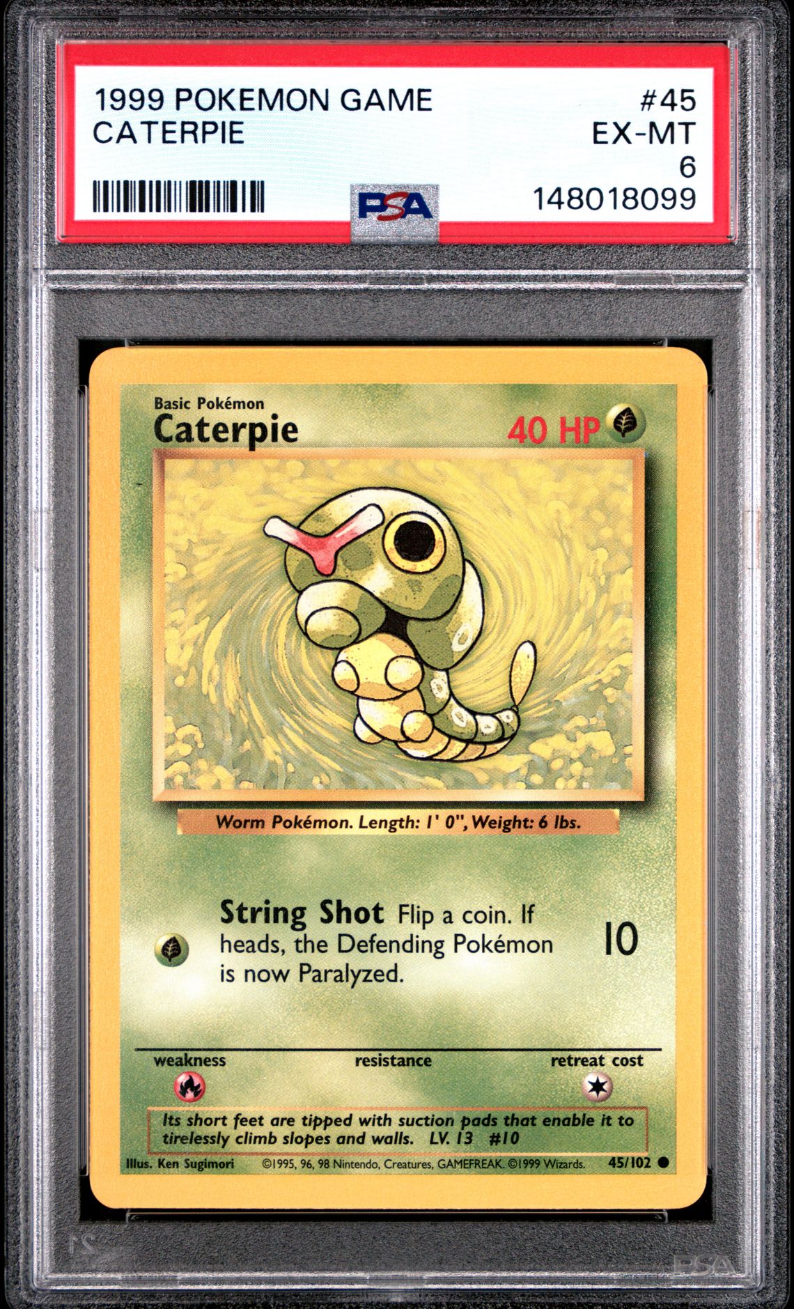 1999 Pokemon POKEMON GAME #45 Caterpie front