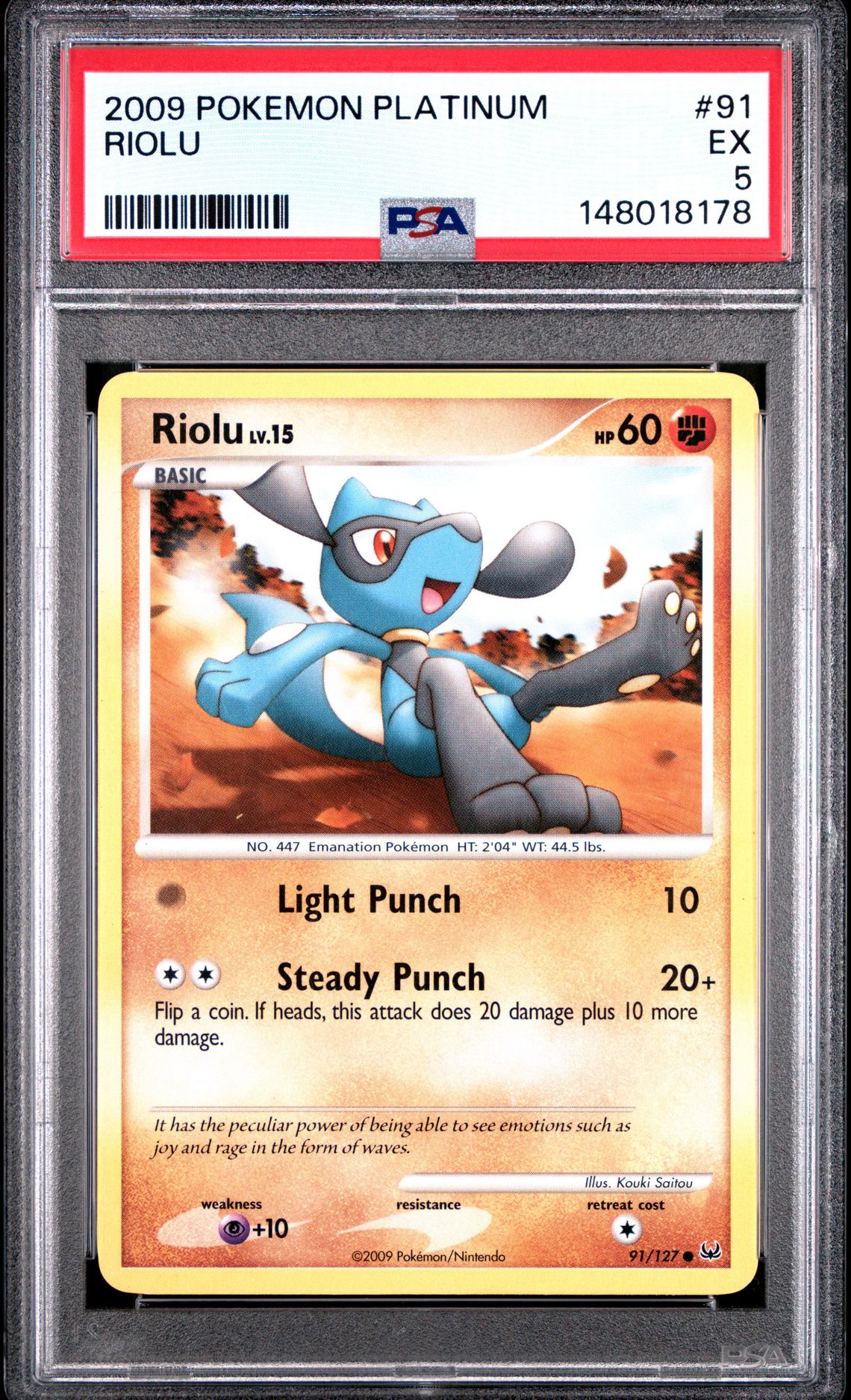 2009 Pokemon POKEMON PLATINUM #91 Riolu front