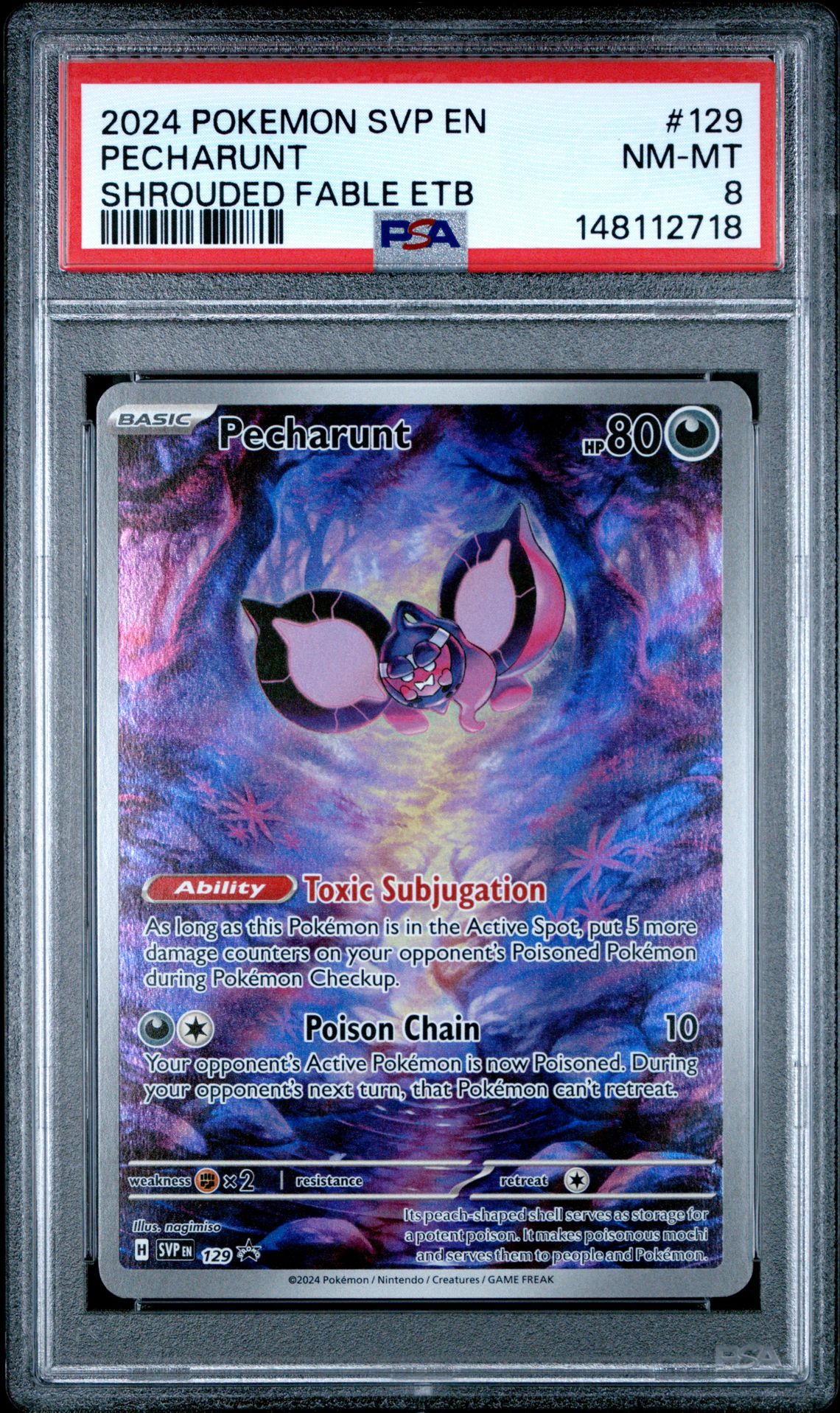 2024 Pokemon Shrouded Fable SHROUDED FABLE ETB #129 Pecharunt front