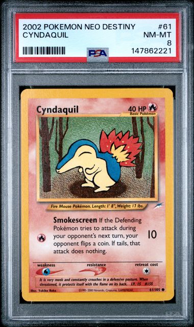 2002 Pokemon Neo Destiny #61 Cyndaquil front