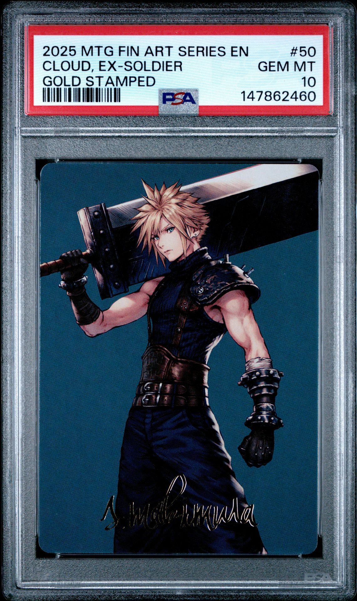 2025 MTG MAGIC THE GATHERING FINAL FANTASY ART SERIES GOLD STAMPED #50 Cloud, Ex-Soldier front