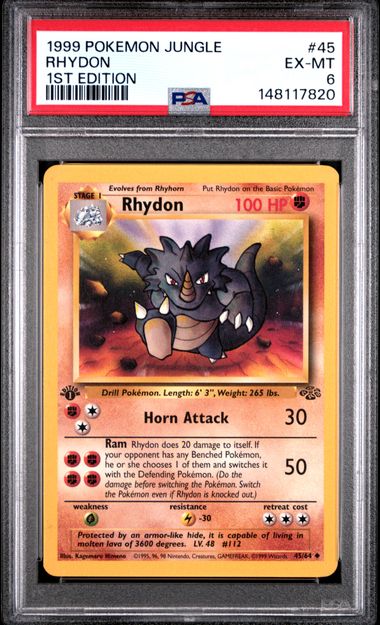 1999 Pokemon Jungle 1st Edition #45 Rhydon front