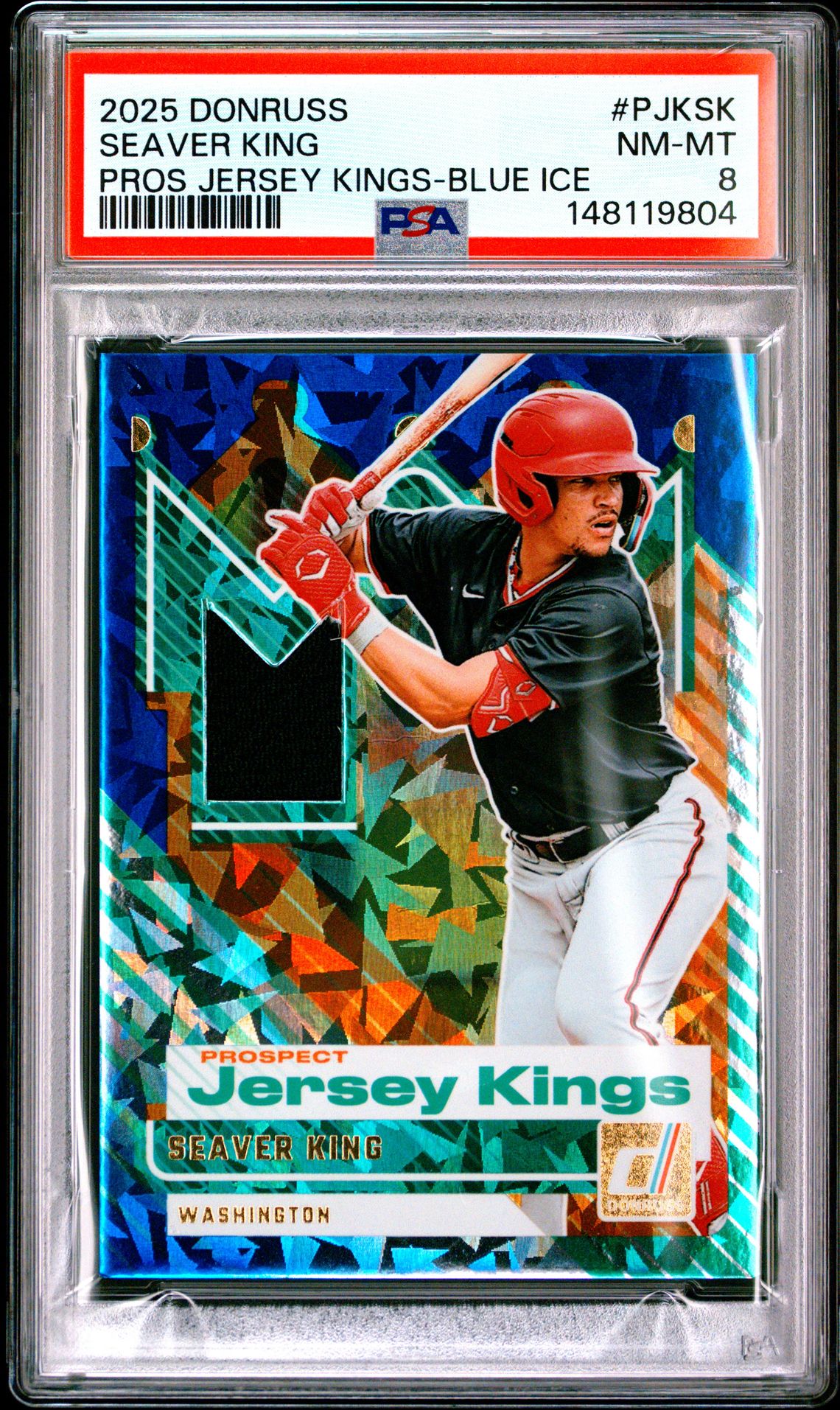 2025 Panini PANINI DONRUSS PROSPECT JERSEY KINGS PROS JERSEY KINGS-BLUE ICE #PJKSK Seaver King front