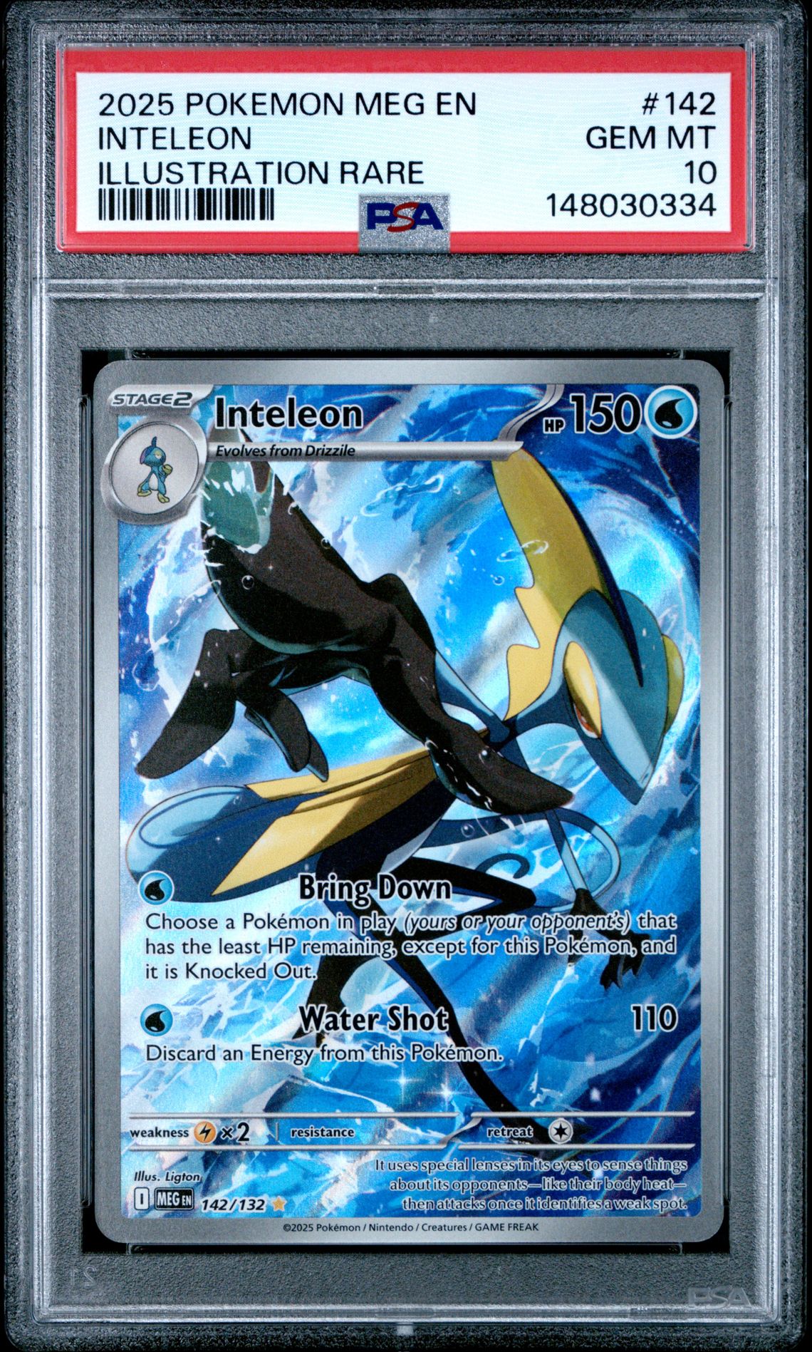 2025 Pokemon POKEMON MEG EN-MEGA EVOLUTION Illustration Rare #142 Inteleon front