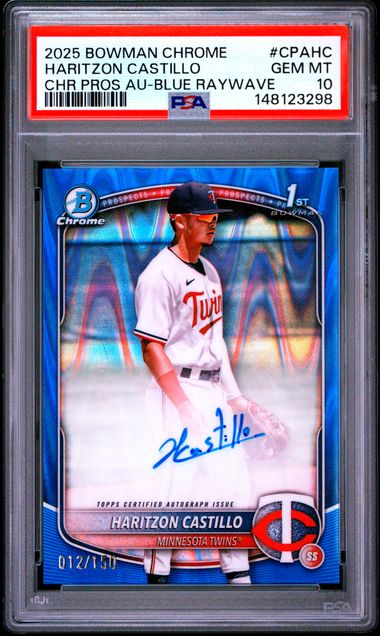 2025 Bowman BOWMAN CHROME PROSPECT AUTOGRAPHS Blue #CPAHC Haritzon Castillo front