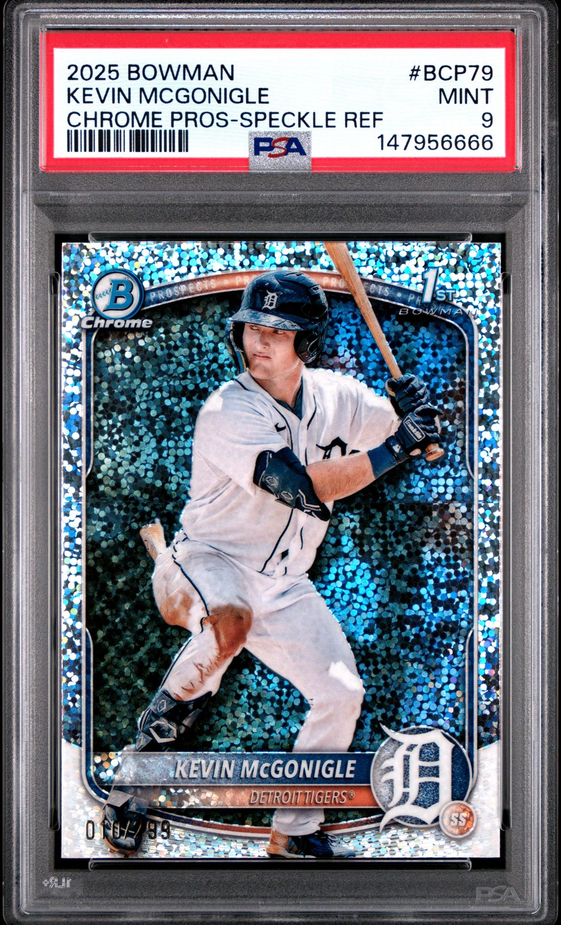 2025 Bowman BOWMAN CHROME PROSPECTS SPECKLE REF #BCP79 Kevin Mcgonigle front