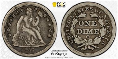 1856-O 10C VF25
