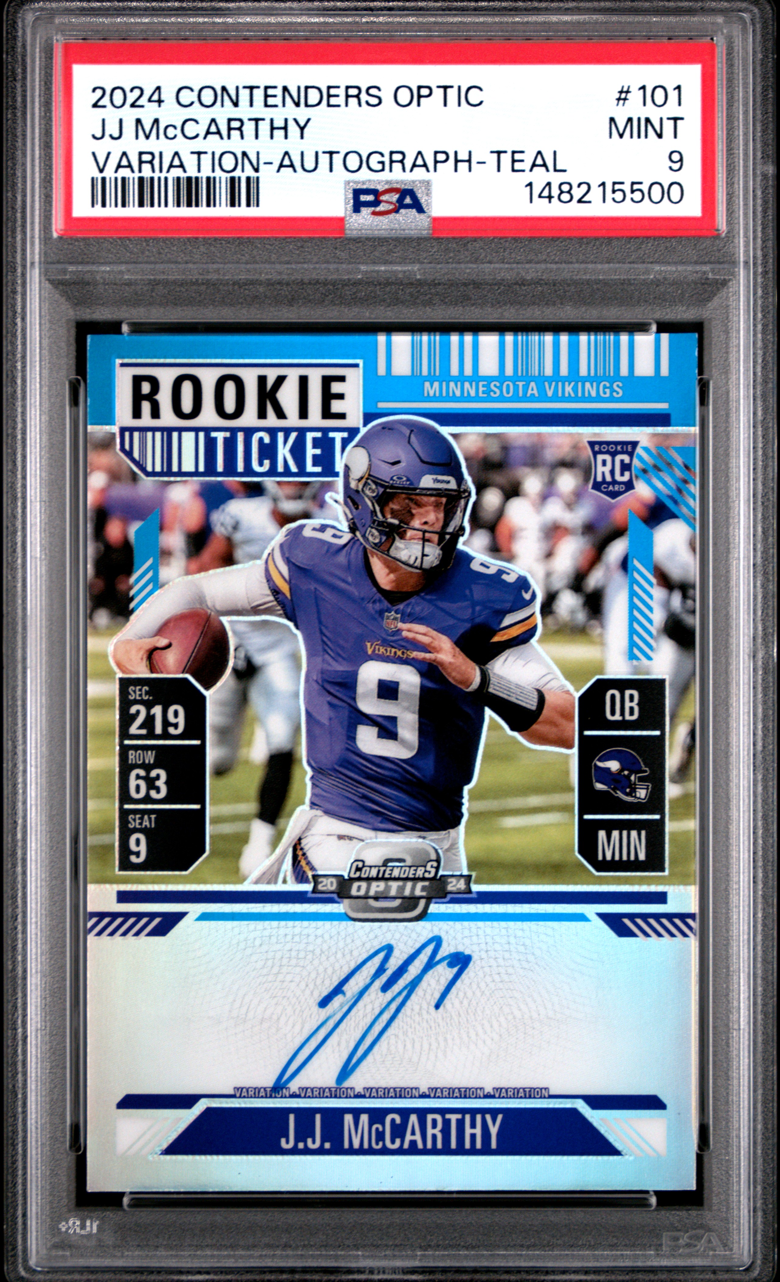 2024 #101 JJ McCarthy PSA 9 Panini Contenders Optic