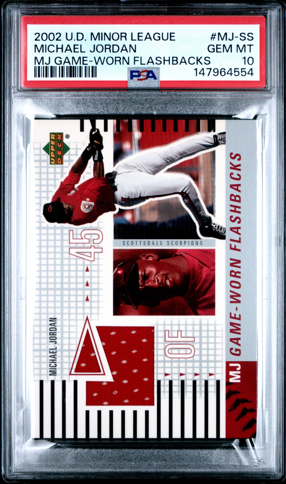 2002 Upper Deck UPPER DECK MINOR LEAGUE MJ GAME-WORN FLASHBACKS #MJ-SS Michael Jordan front