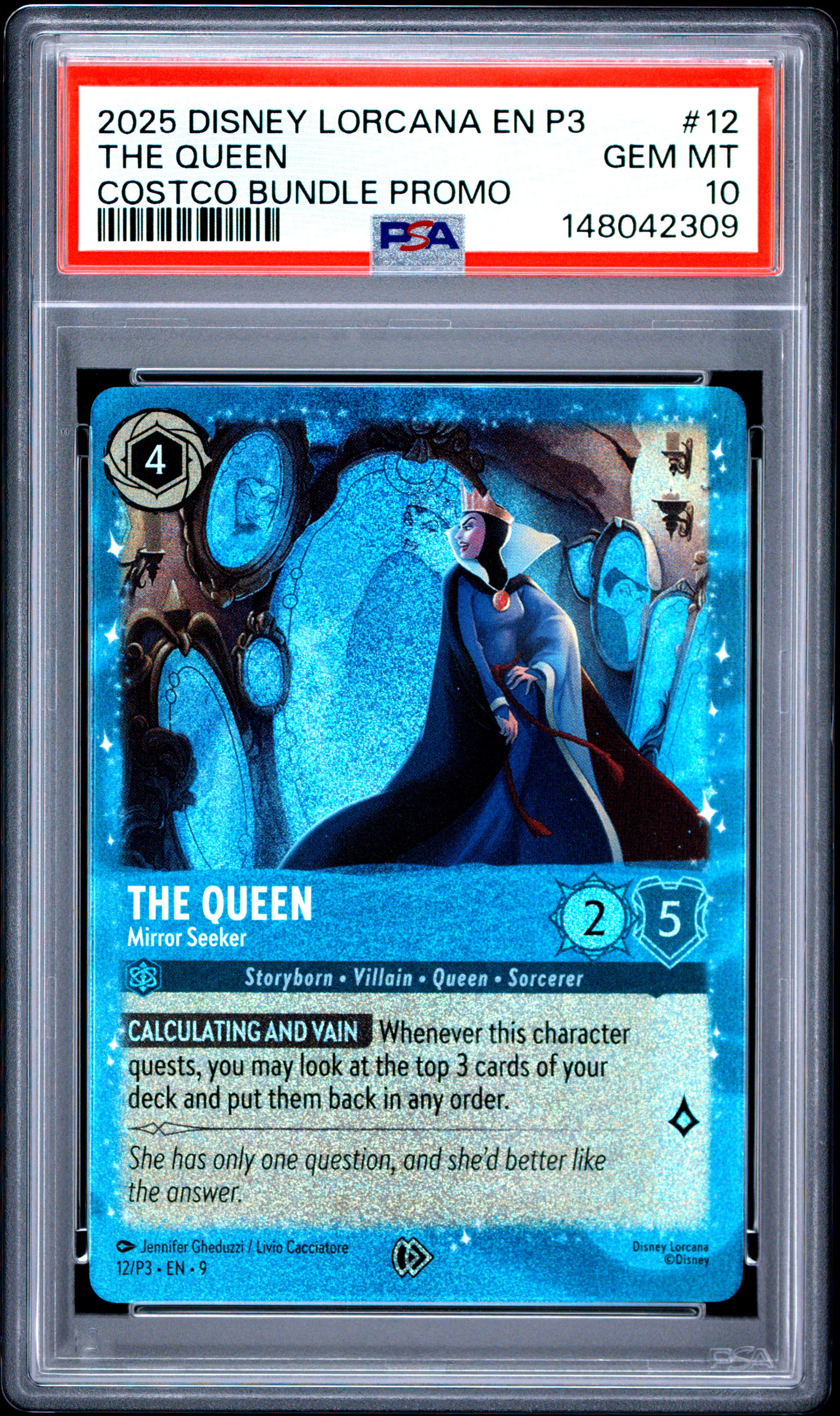 2025 #12 The Queen - Mirror Seeker PSA 10 Disney Lorcana EN P3-Promo