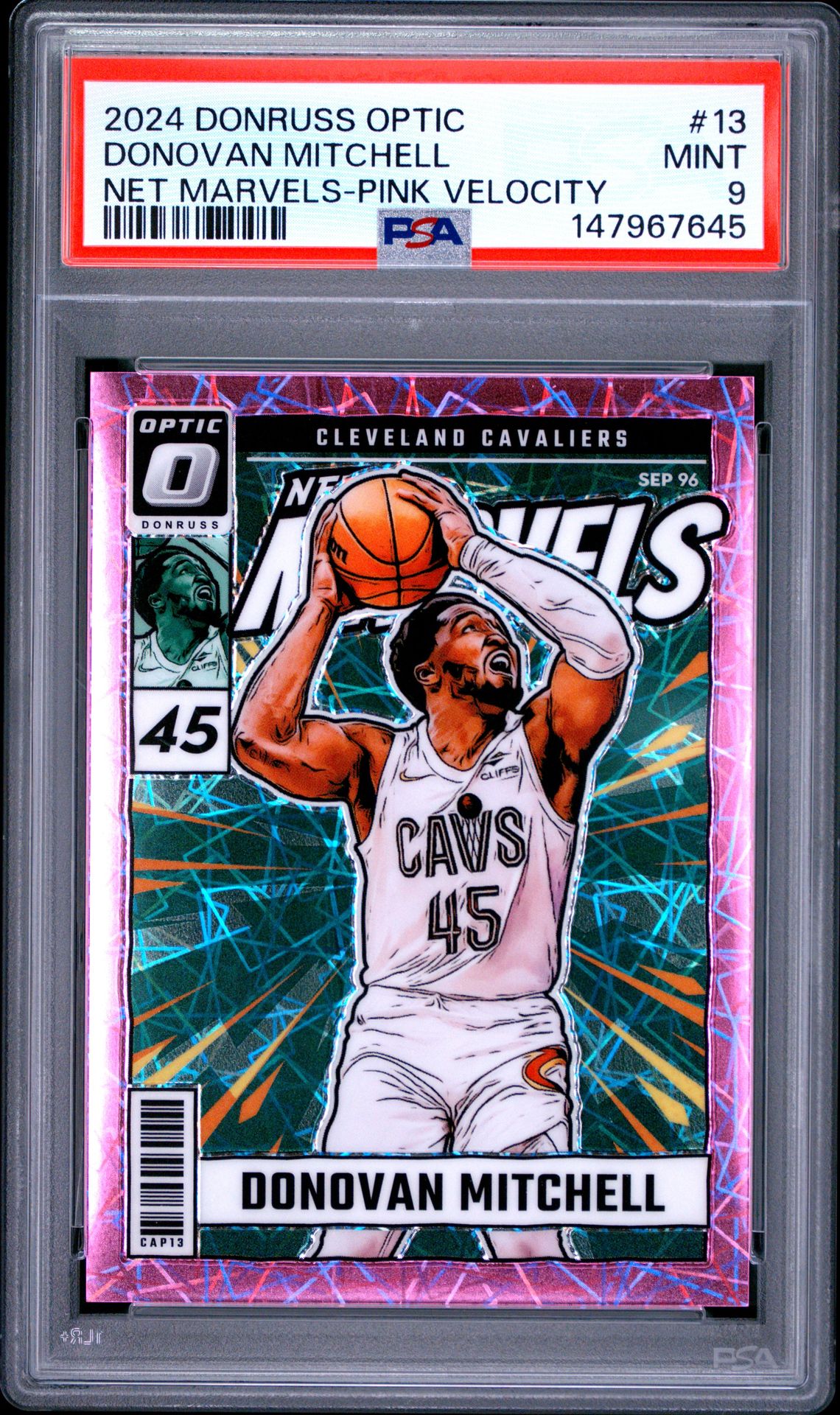 2024 Panini PANINI DONRUSS OPTIC NET MARVELS PINK VELOCITY #13 Donovan Mitchell front