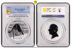 2024 $1 Kangaroo - Desert Life 1oz Ag MS69