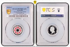 2025-C $2 Remembering WWII Colorized  Ag PR70DCAM