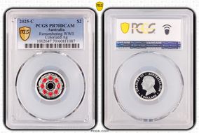2025-C $2 Remembering WWII Colorized  Ag PR70DCAM