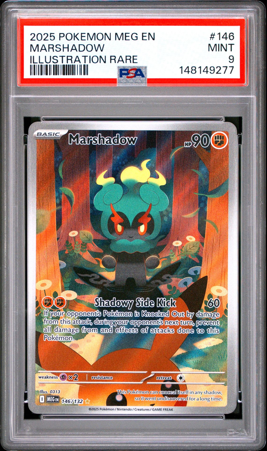 2025 Pokemon Meg En-Mega Evolution Marshadow #146 (Illustration Rare) Mint 9 front