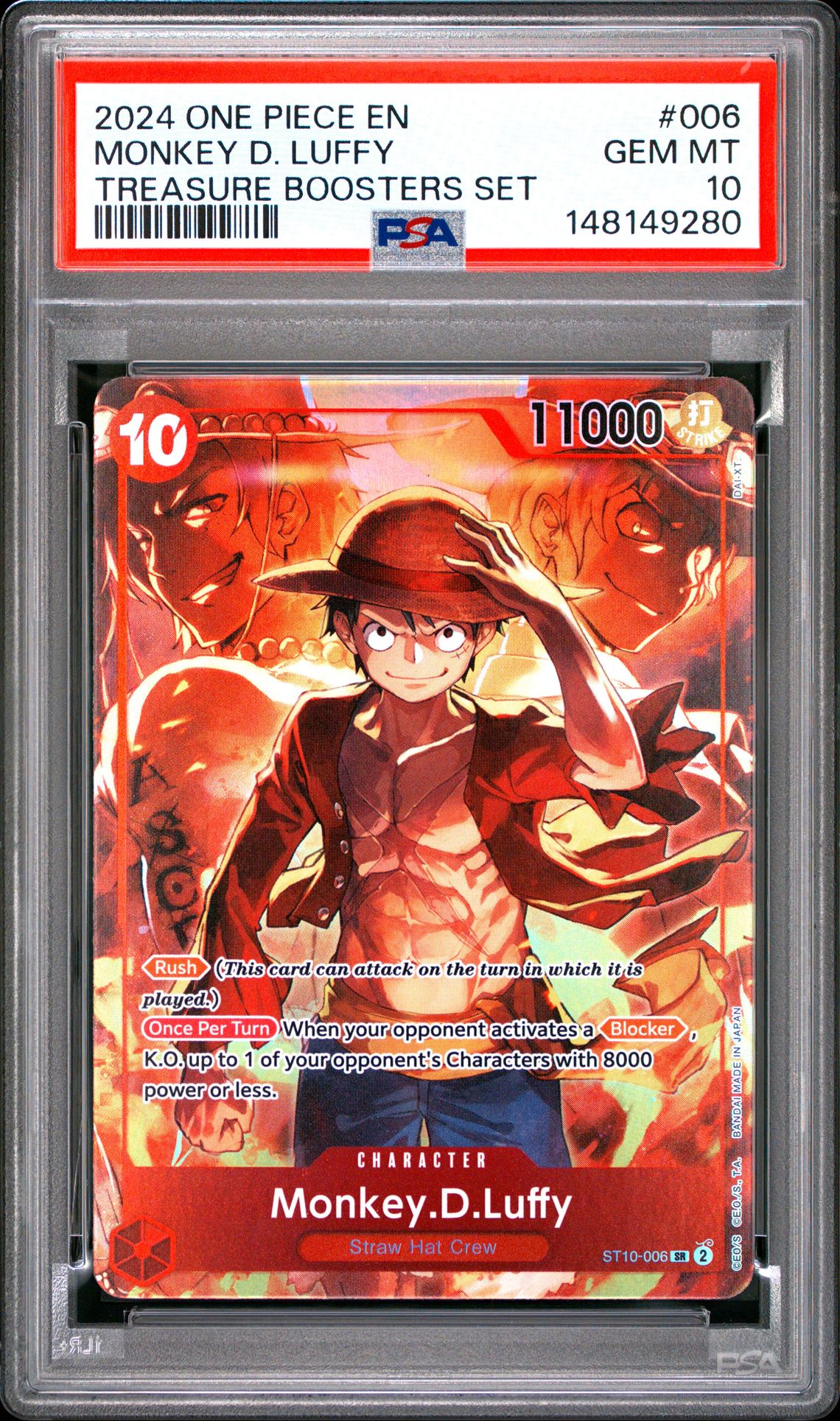 2024 One Piece Promos Monkey D. Luffy #006 (Treasure Boosters Set) Gem Mt 10 front