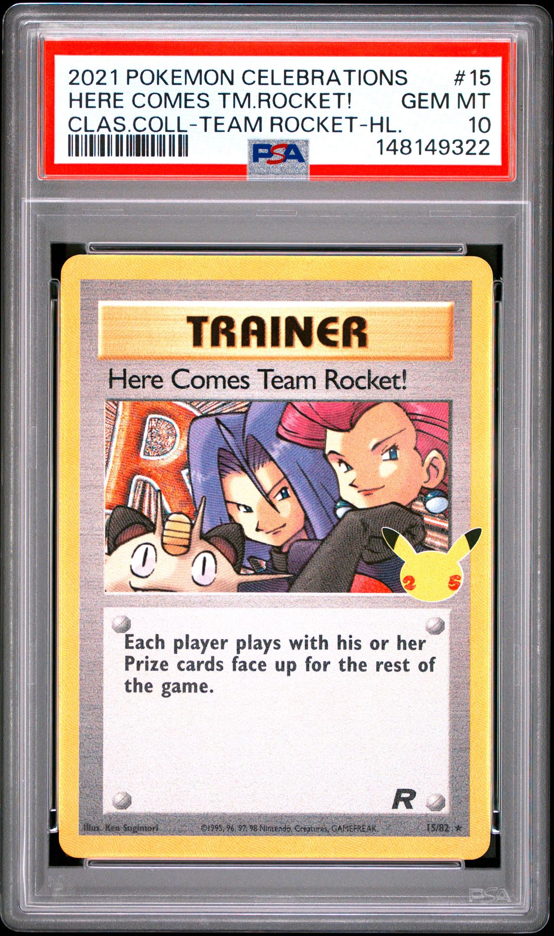2021 Pokemon Celebrations Classic Collection Here Comes Tm.rocket! #15 (Clas.coll-Team Rocket-Hl.) Gem Mt 10 front
