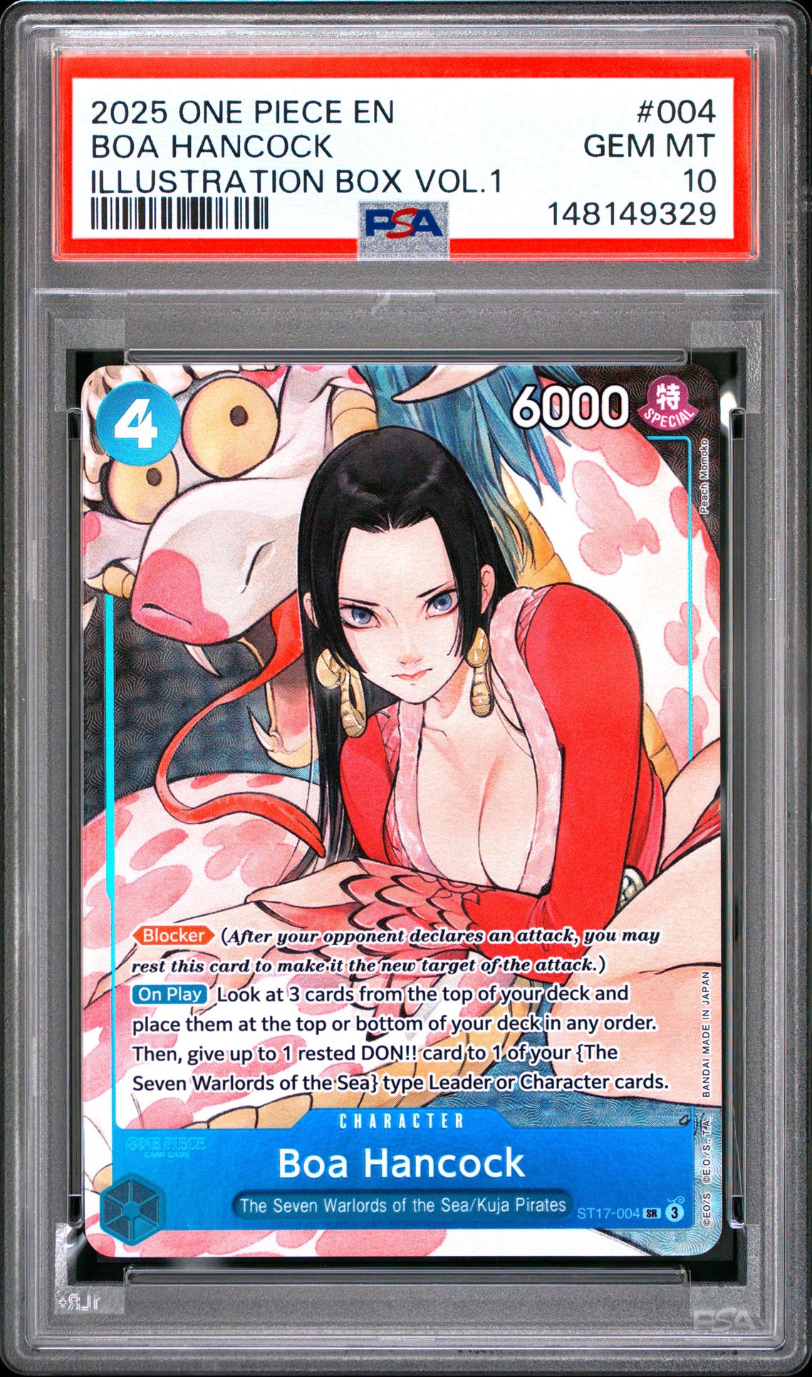 2025 One Piece Promos Boa Hancock #004 (Illustration Box Vol.1) Gem Mt 10 front
