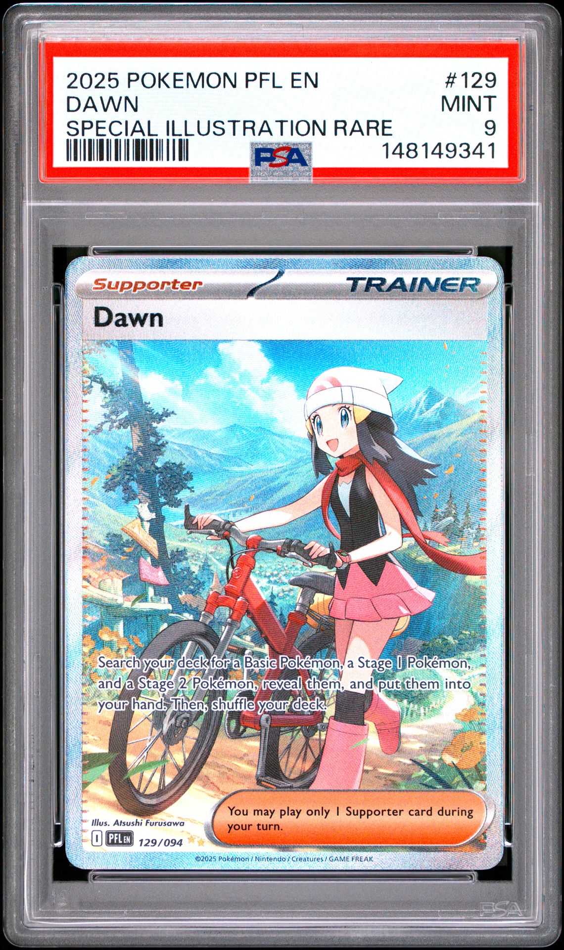 2025 Pokemon Pfl En-Phantasmal Flames Dawn #129 (Special Illustration Rare) Mint 9 front