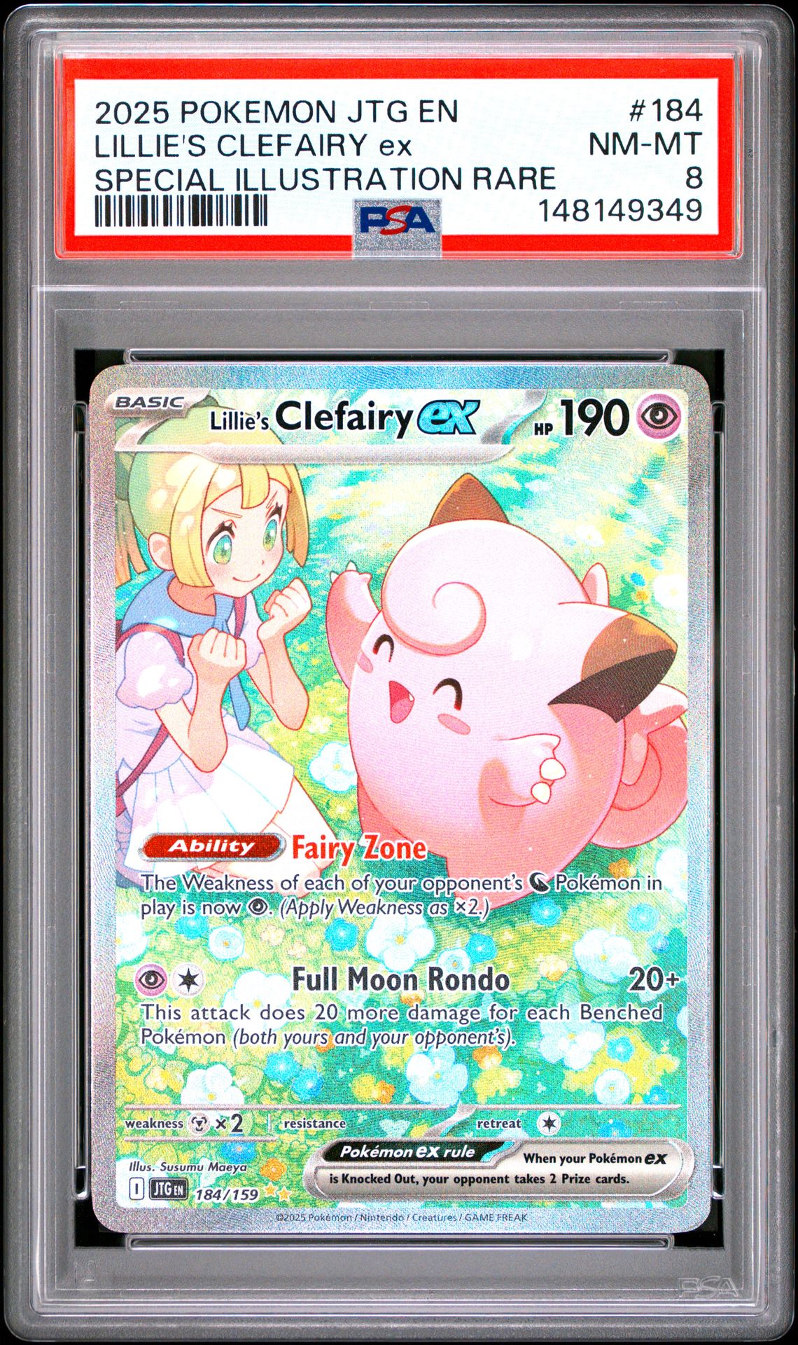 2025 Pokemon Jtg En-Journey Together Lillie's Clefairy Ex #184 (Special Illustration Rare) Nm-Mt 8 front