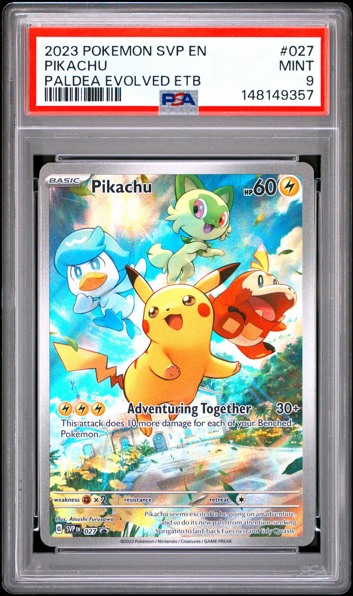 2023 Pokemon Svp En-Sv Black Star Promo Pikachu #027 (Paldea Evolved Etb) Mint 9 front