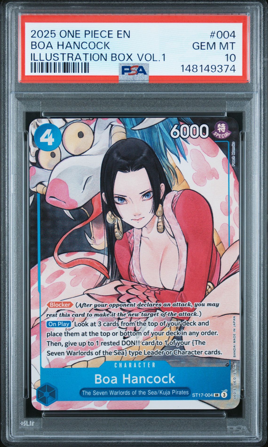2025 One Piece Promos Boa Hancock #004 (Illustration Box Vol.1) Gem Mt 10 front