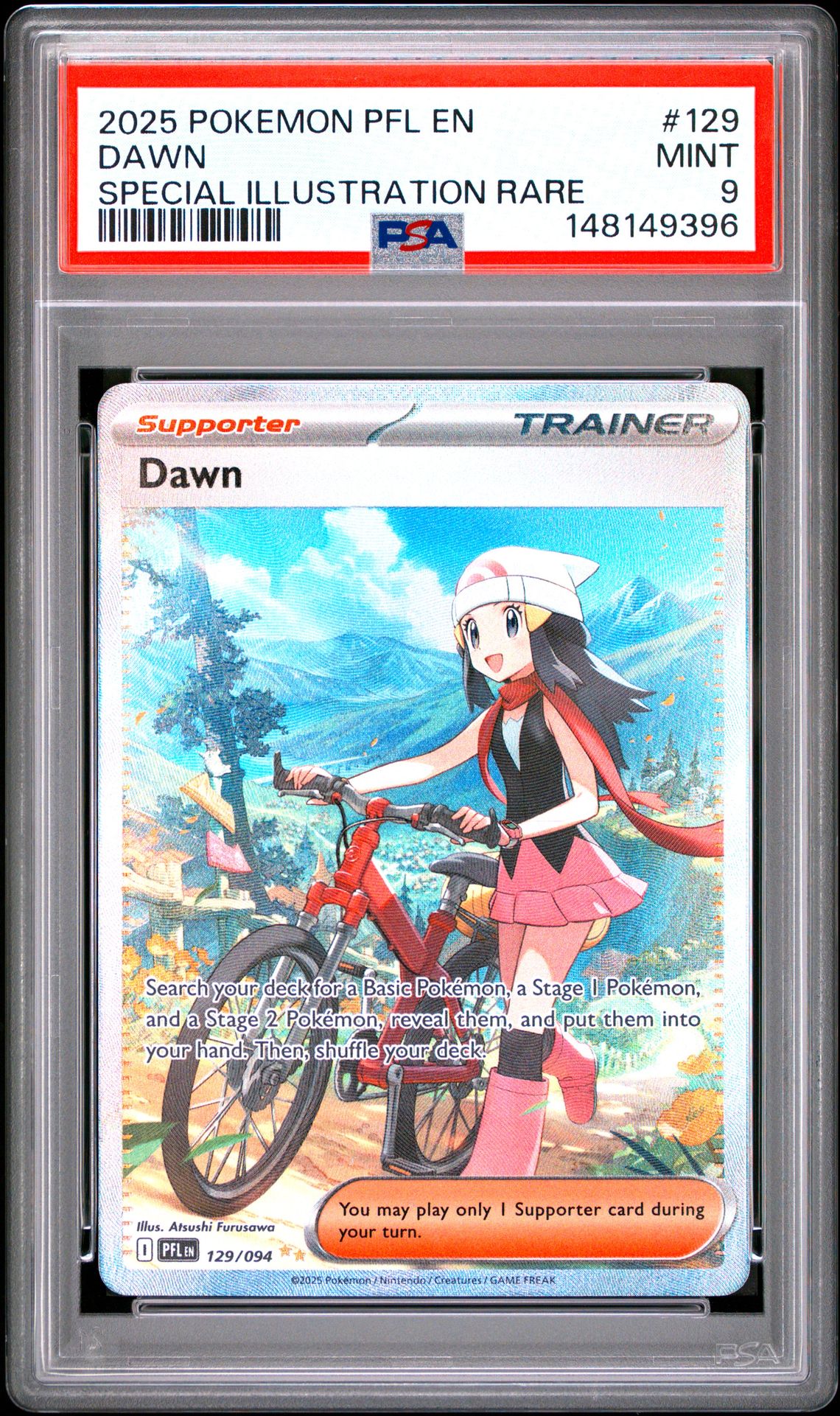 2025 Pokemon Pfl En-Phantasmal Flames Dawn #129 (Special Illustration Rare) Mint 9 front