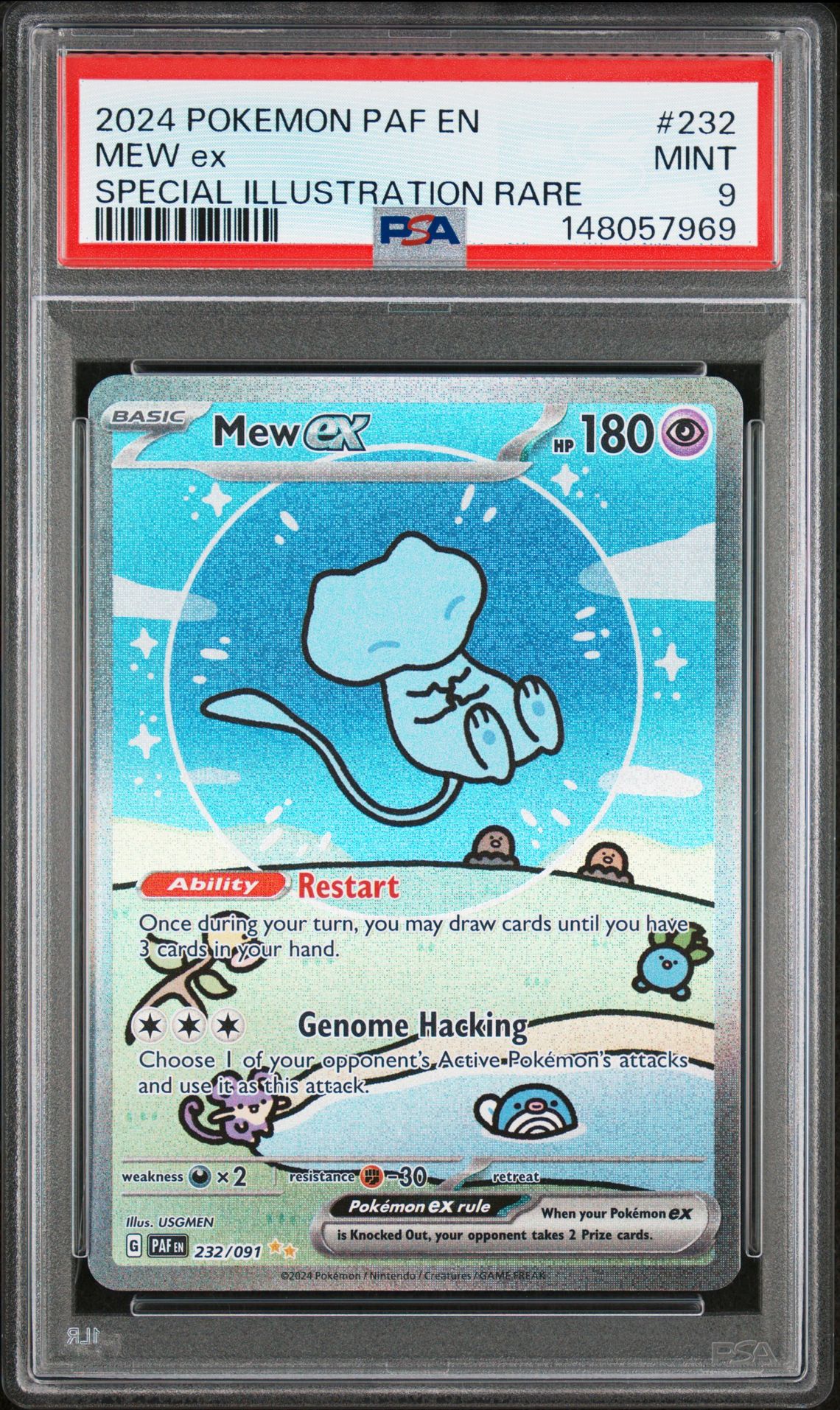 2024 Pokemon Paf En-Paldean Fates Mew Ex #232 (Special Illustration Rare) Mint 9 front