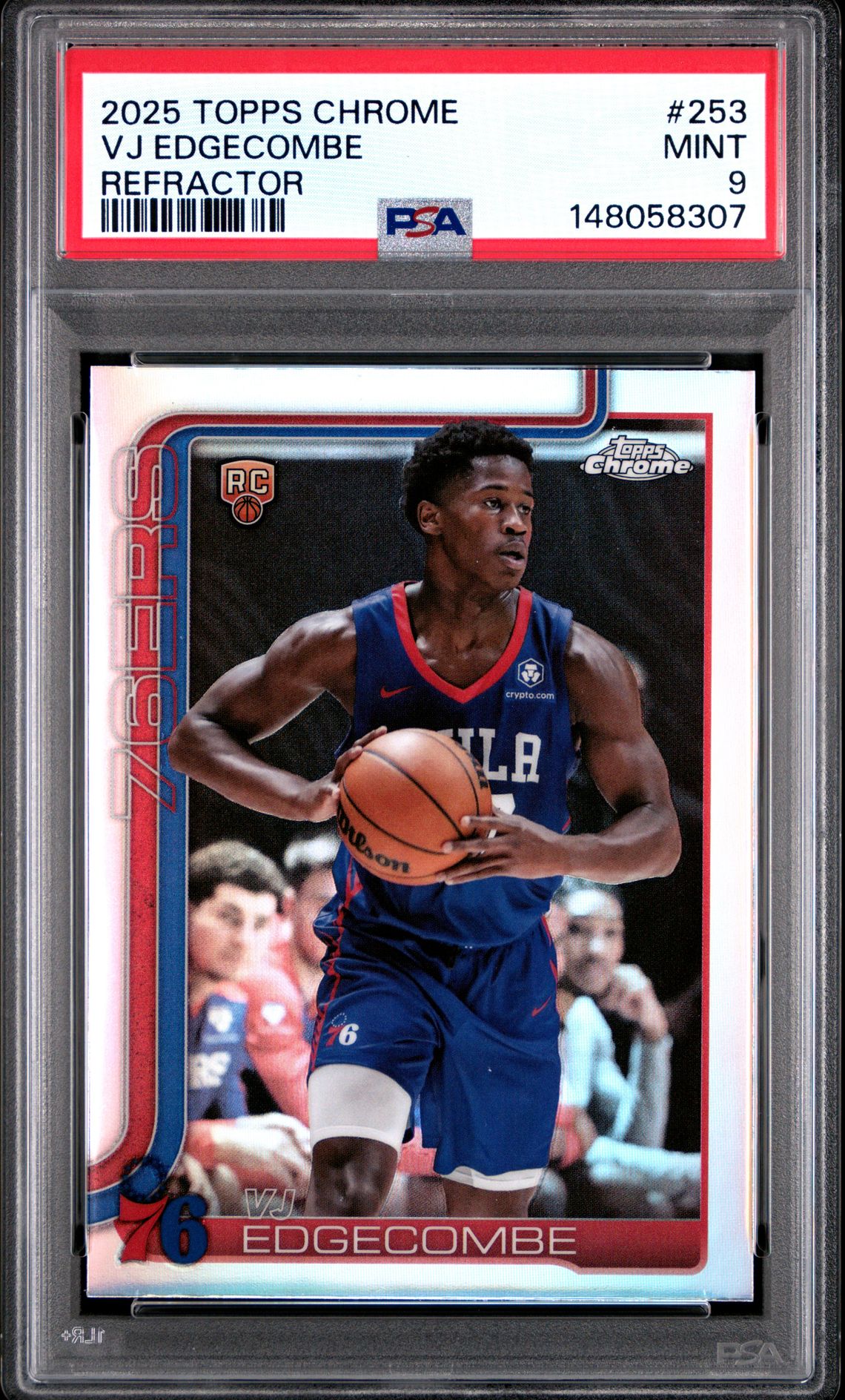 2025 Topps Chrome Vj Edgecombe #253 (Refractor) Mint 9 front