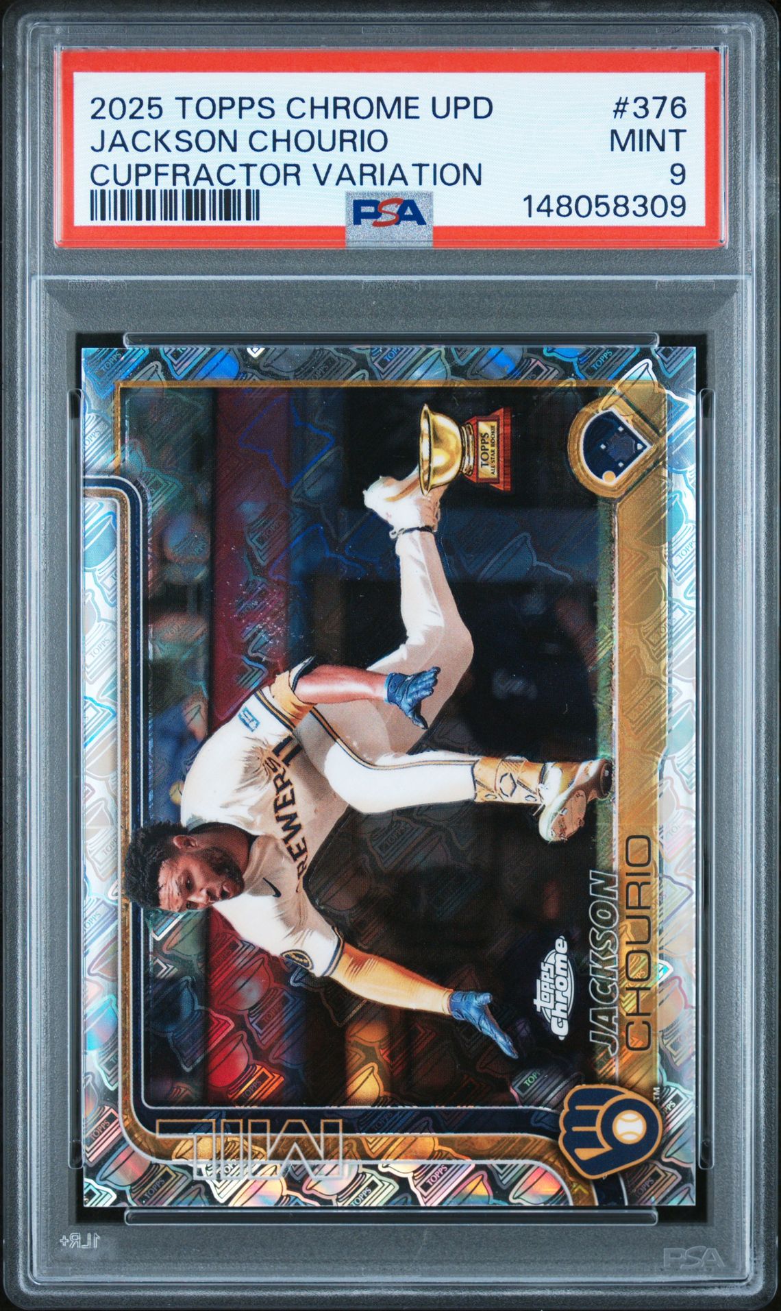 2025 Topps Chrome Update Cupfractor Variations Jackson Chourio #376 Mint 9 front
