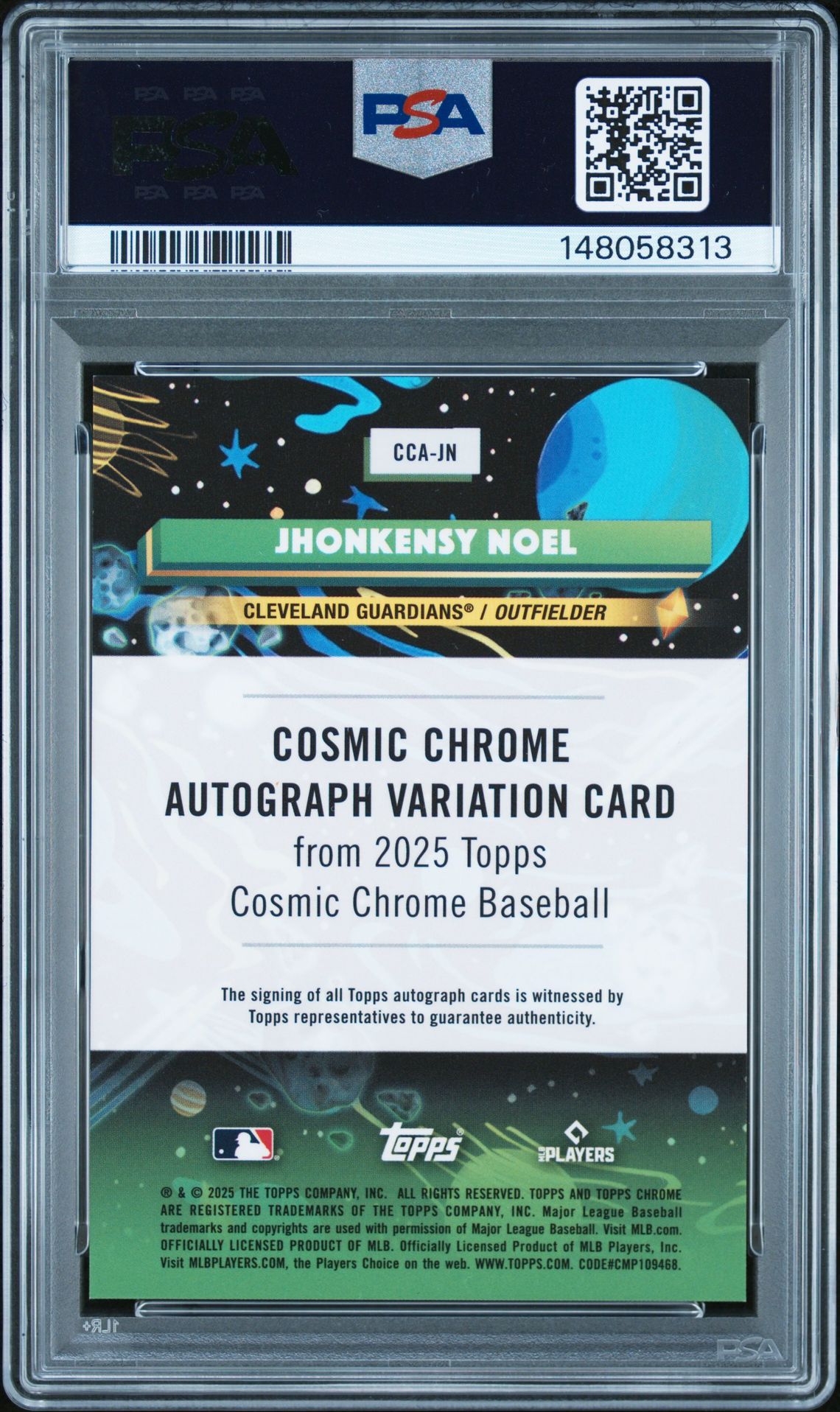 2025 Topps Cosmic Chrome Cosmic Chrome Autographs Jhonkensy Noel #Jn Mint 9 front