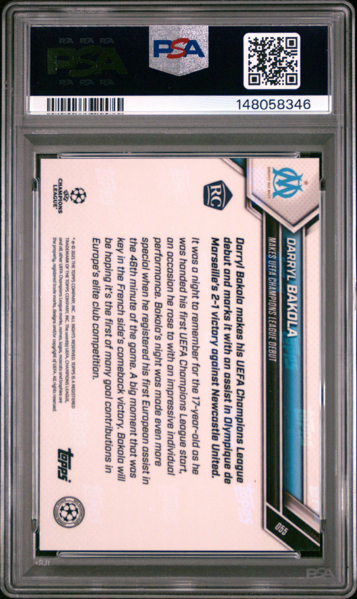 2025-2026 Topps Now Uefa Champions League Darryl Bakola #55 (Orange) Mint 9 back