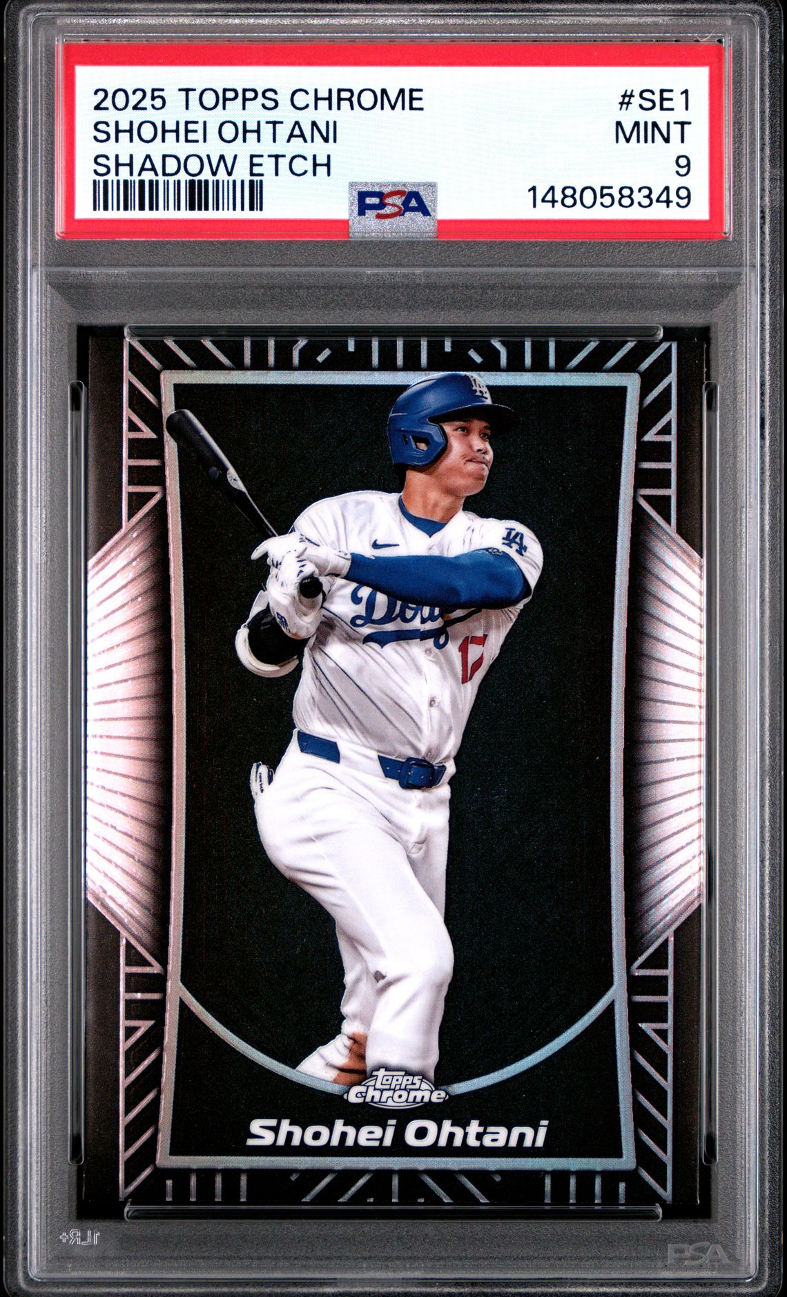 2025 Topps Chrome Shadow Etch Shohei Ohtani #Se1 Mint 9 front