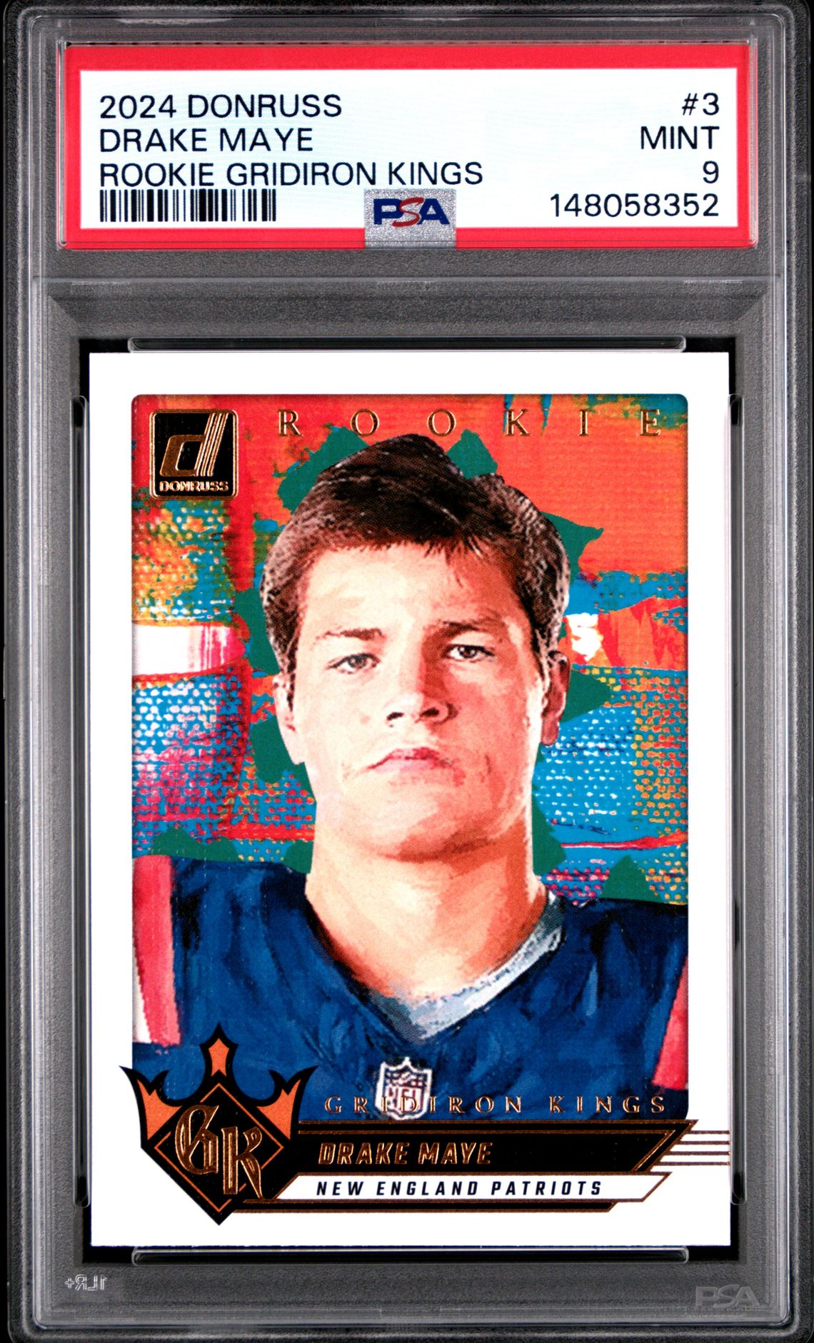 2024 Panini Donruss Rookie Gridiron Kings Drake Maye #3 Mint 9 front