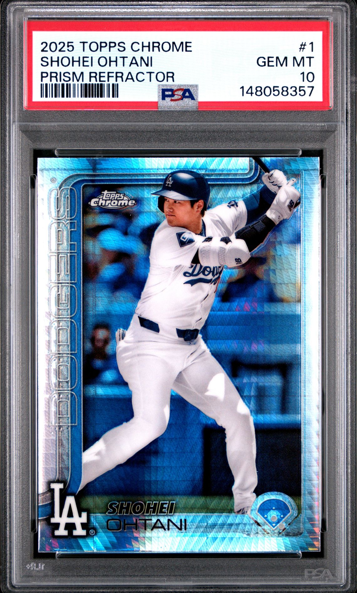 2025 Topps Chrome Shohei Ohtani #1 (Prism Refractor) Gem Mt 10 front