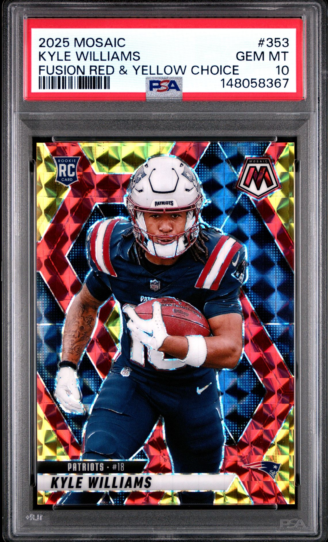 2025 Panini Mosaic Kyle Williams #353 (Fusion Red & Yellow Choice) Gem Mt 10 front