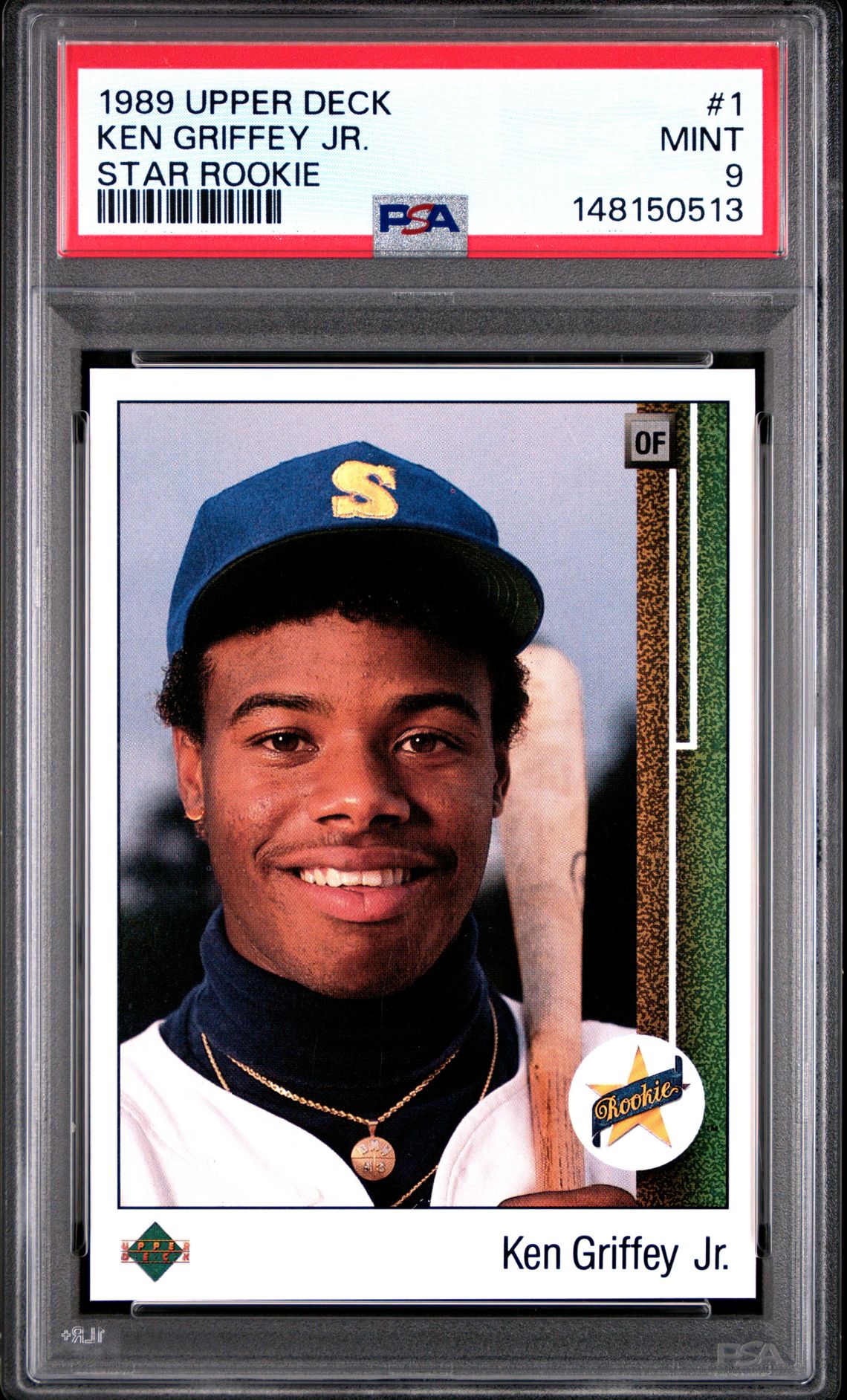 1989 Upper Deck Ken Griffey Jr. #1 (Star Rookie) Mint 9 front