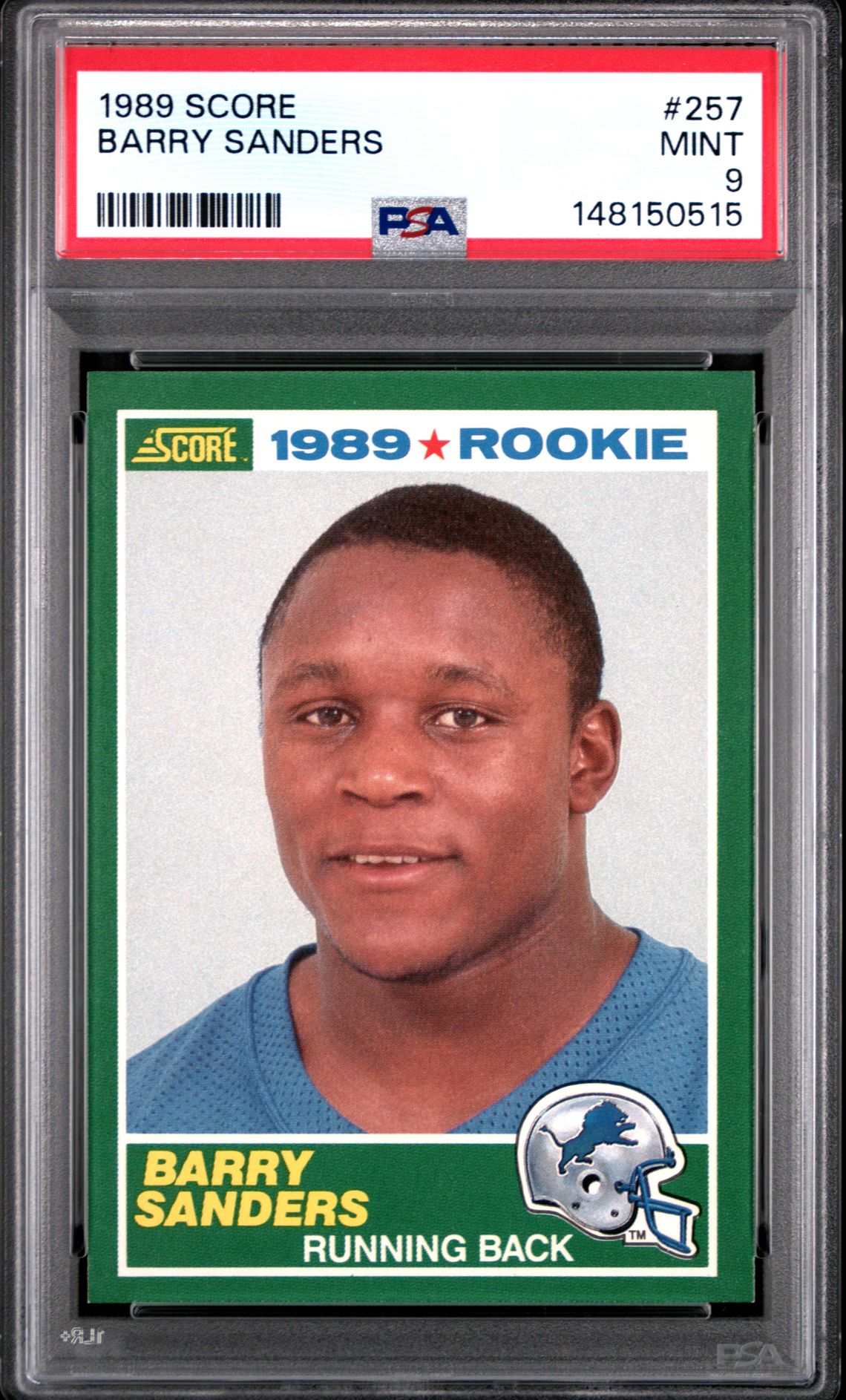1989 Score Barry Sanders #257 Mint 9 front