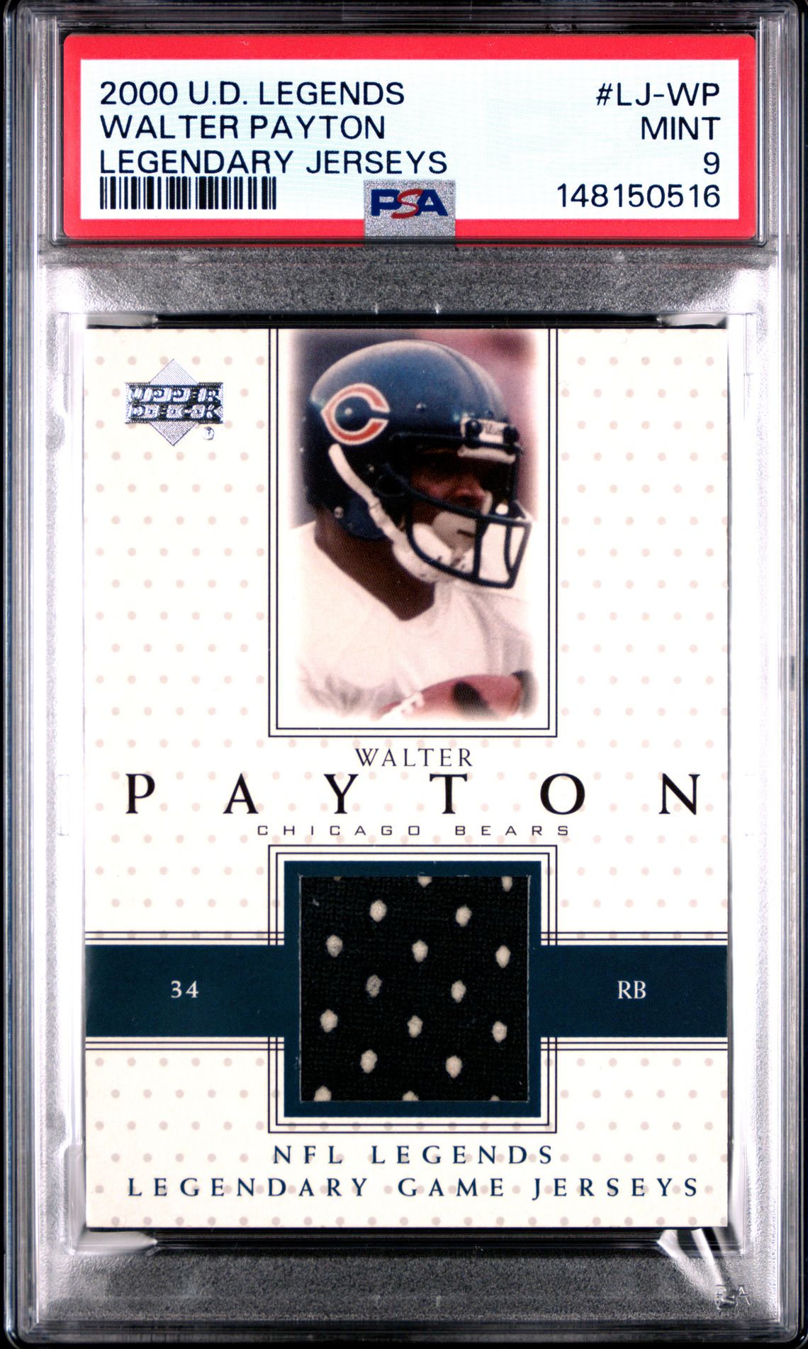 2000 Upper Deck Legends Legendary Jerseys Walter Payton #Lj-Wp (Legendary Jerseys) Mint 9 front