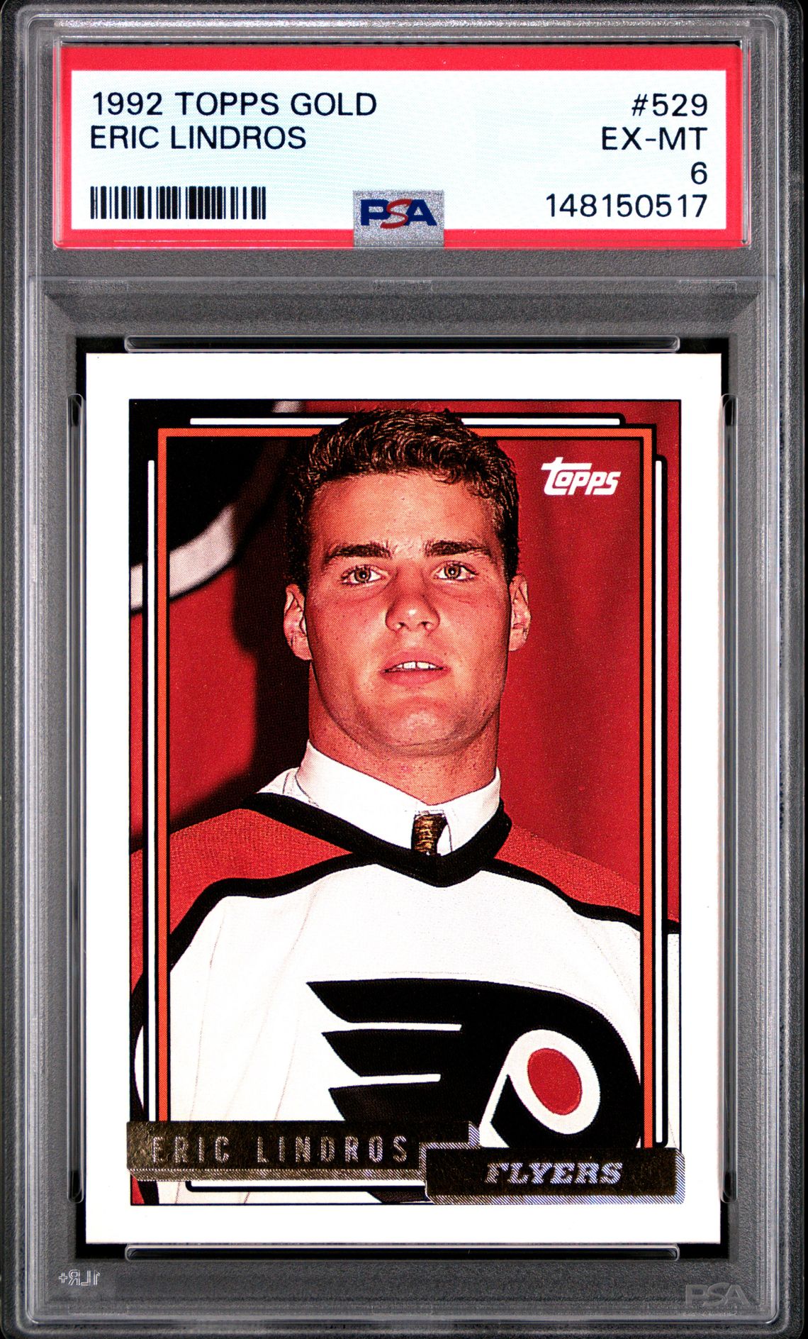 1992 Topps Gold Eric Lindros #529 Ex-Mt 6 front