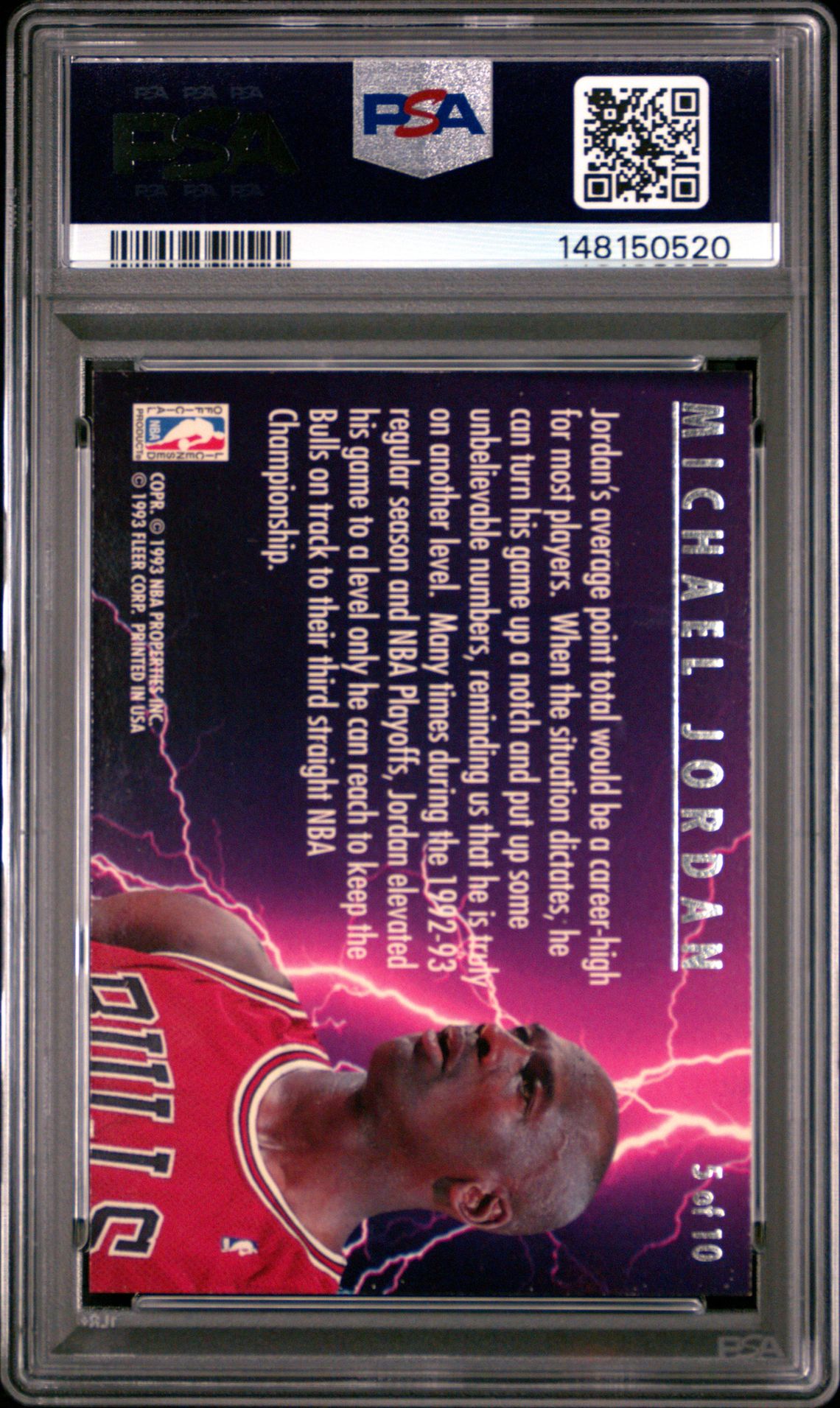 1993 Ultra Scoring Kings Michael Jordan #5 (Scoring Kings) Nm-Mt 8 back