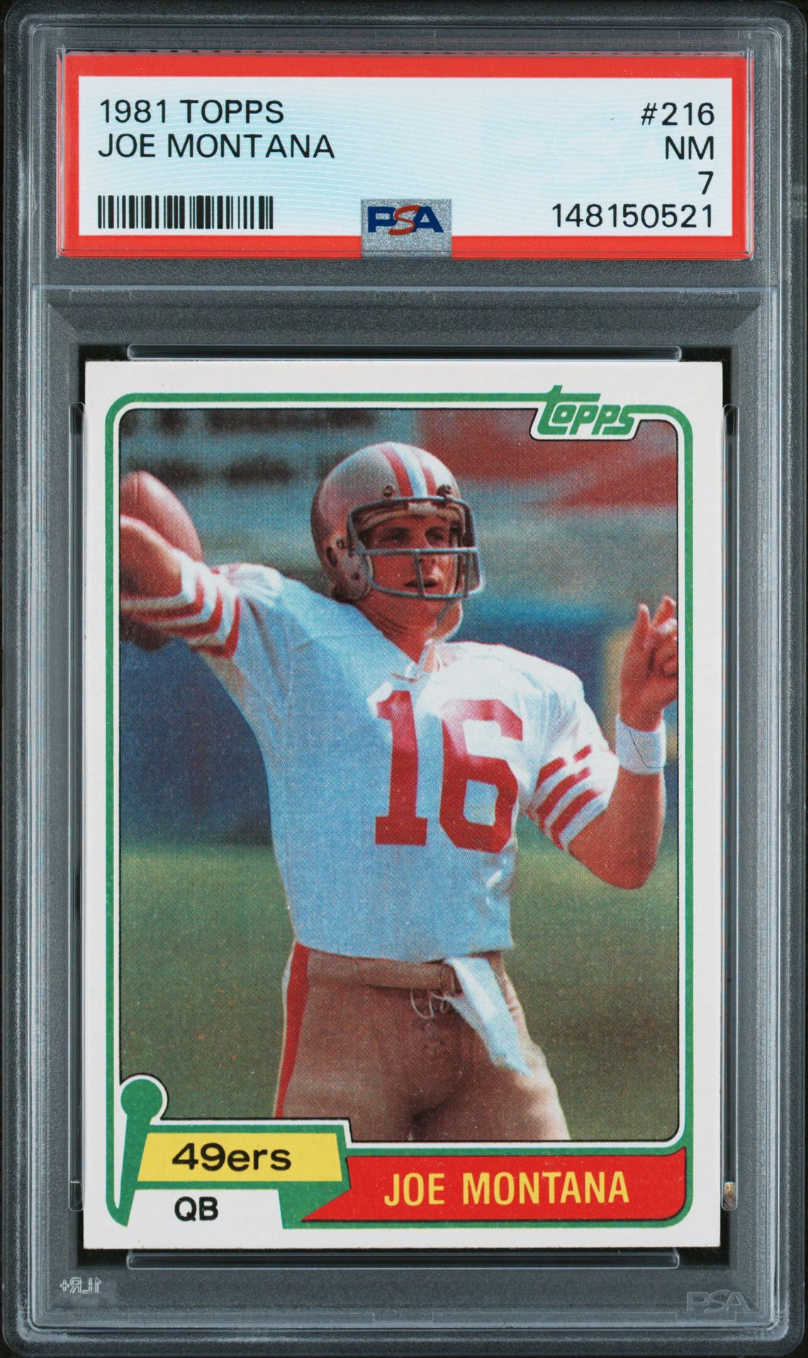 1981 Topps Joe Montana #216 Nm 7 front