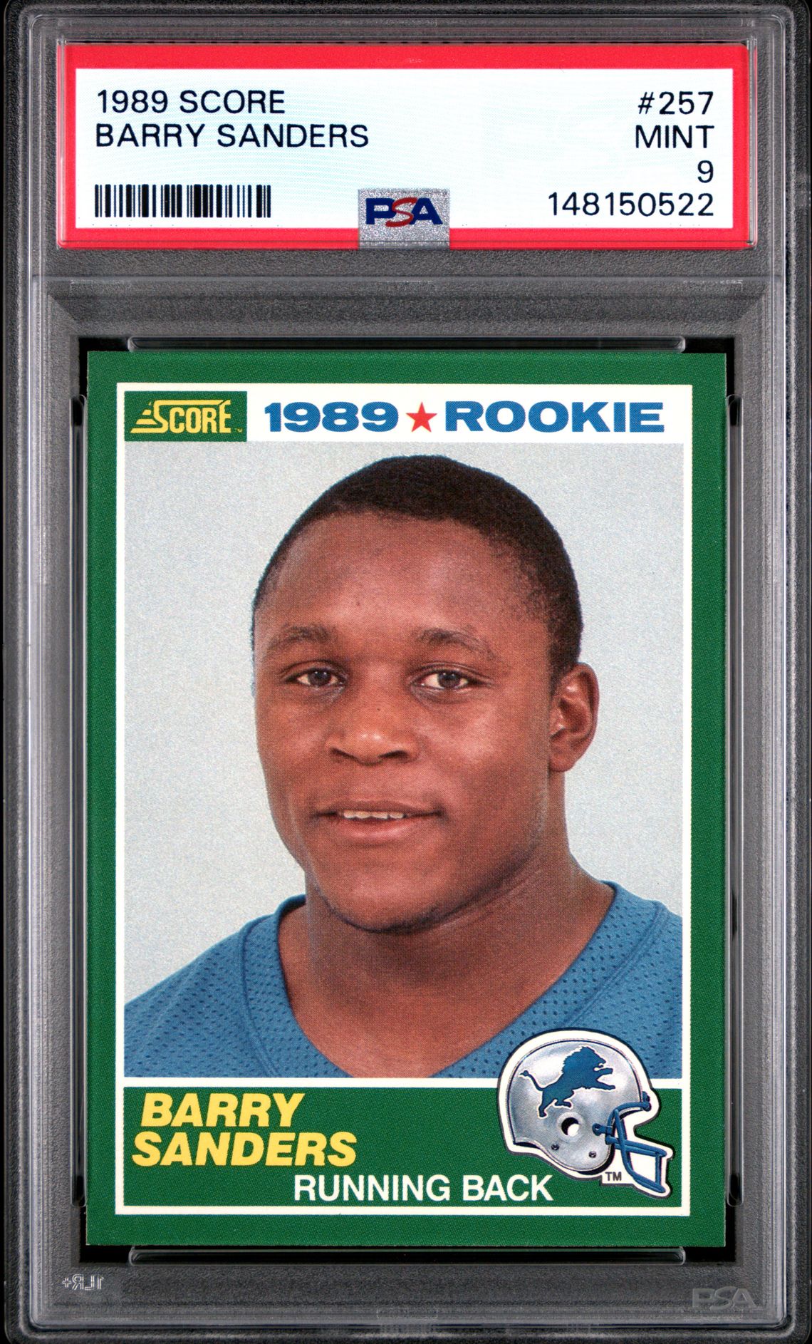 1989 Score Barry Sanders #257 Mint 9 front